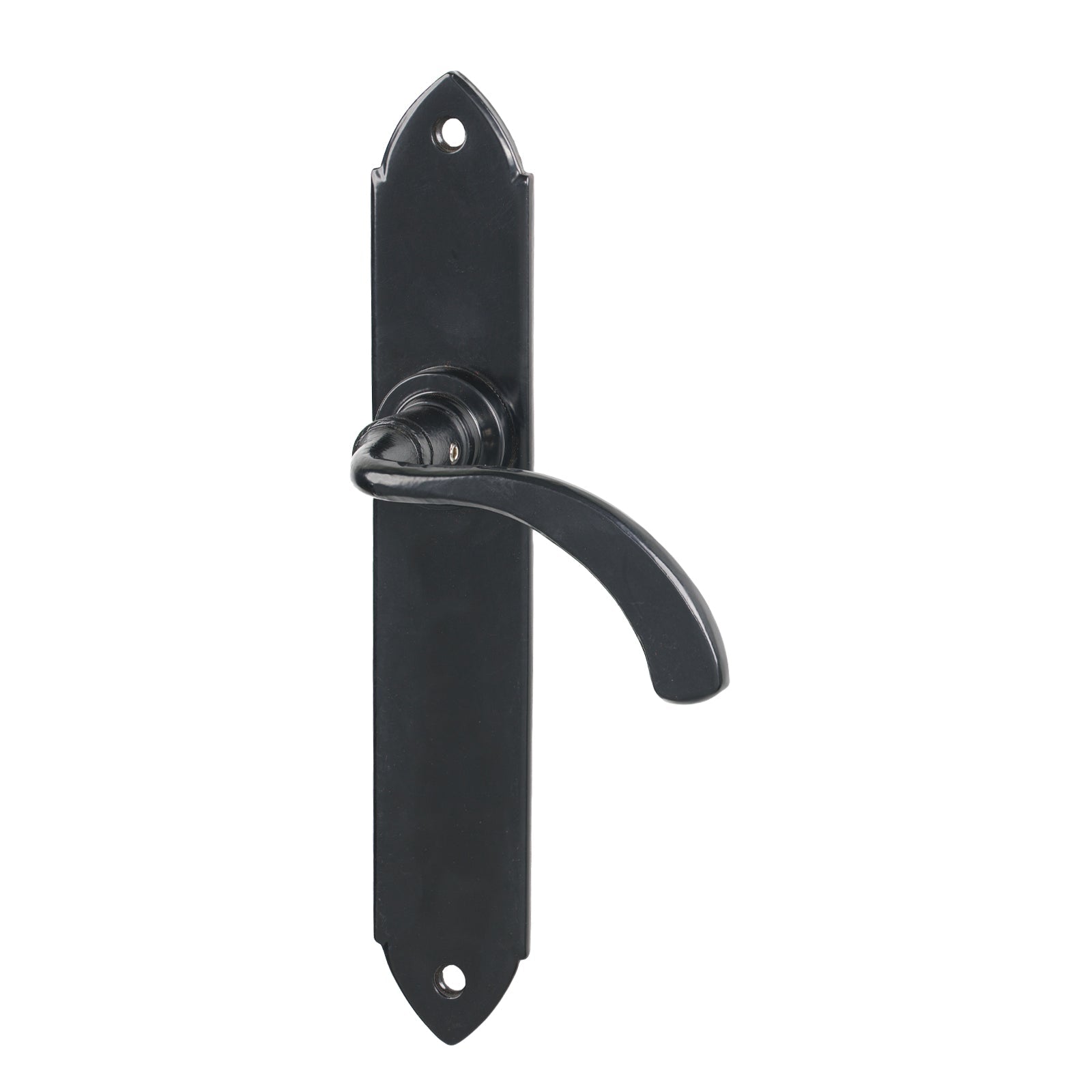 Black Latch Gothic Curved Lever Handles