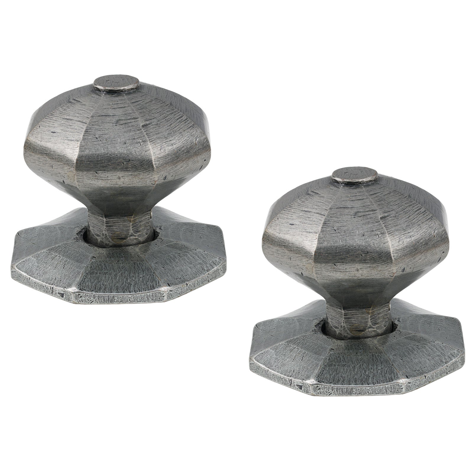 Large Pewter Octagonal Mortice Knobs