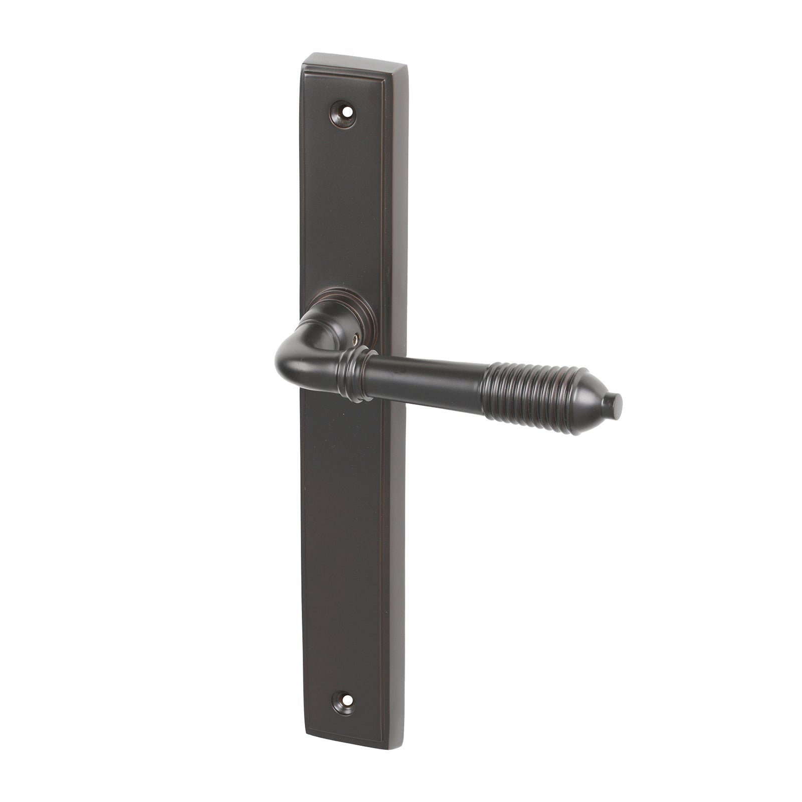 Aged Bronze Latch Reeded Slimline Multipoint Door Handle