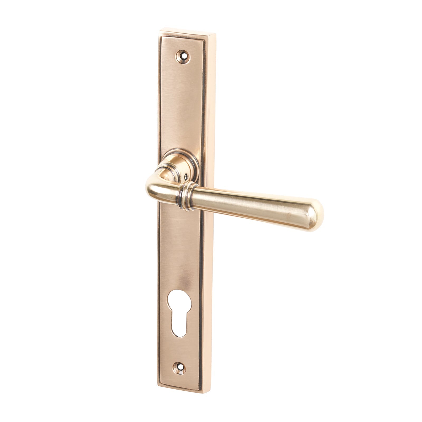 SHOW Polished Bronze Latch Newbury Slimline Multipoint Door Handle