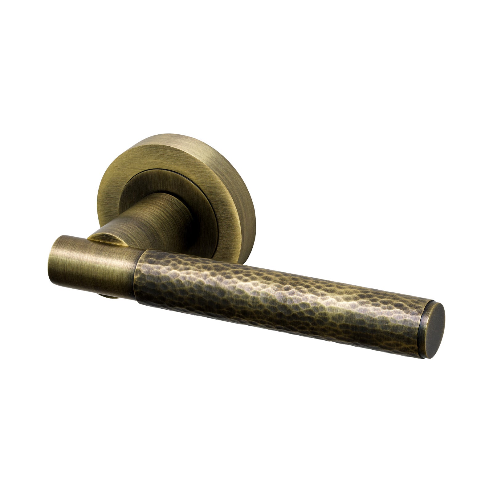 Hammered Lever On Rose Door Handle