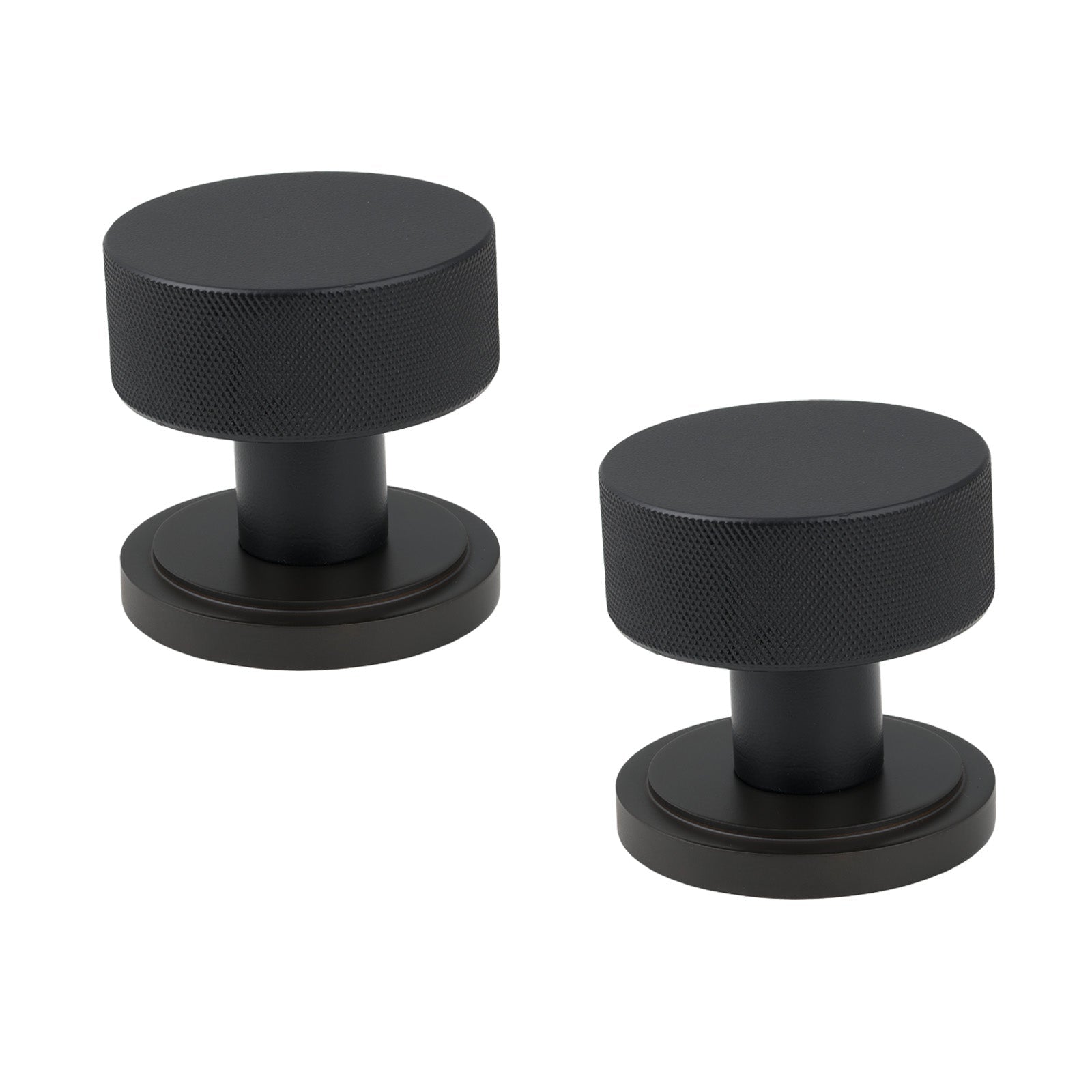 Matt Black Art Deco Brompton Mortice Knobs