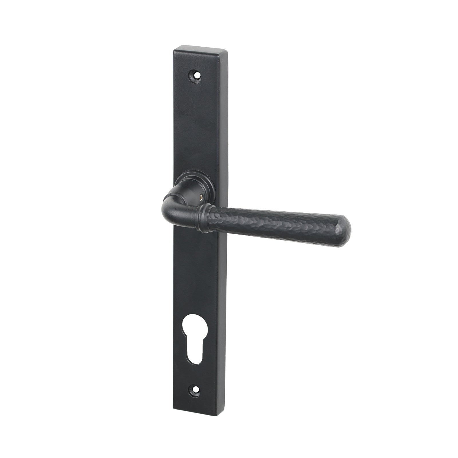 SHOW Matt Black Hammered Newbury Slimline Multipoint Door Handle