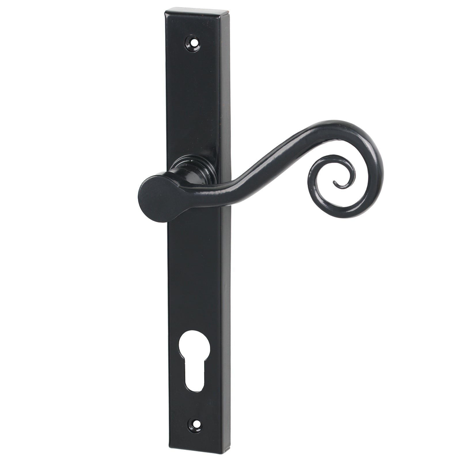 SHOW Right Handed Black Lock Monkeytail Slimline Multipoint Door Handle