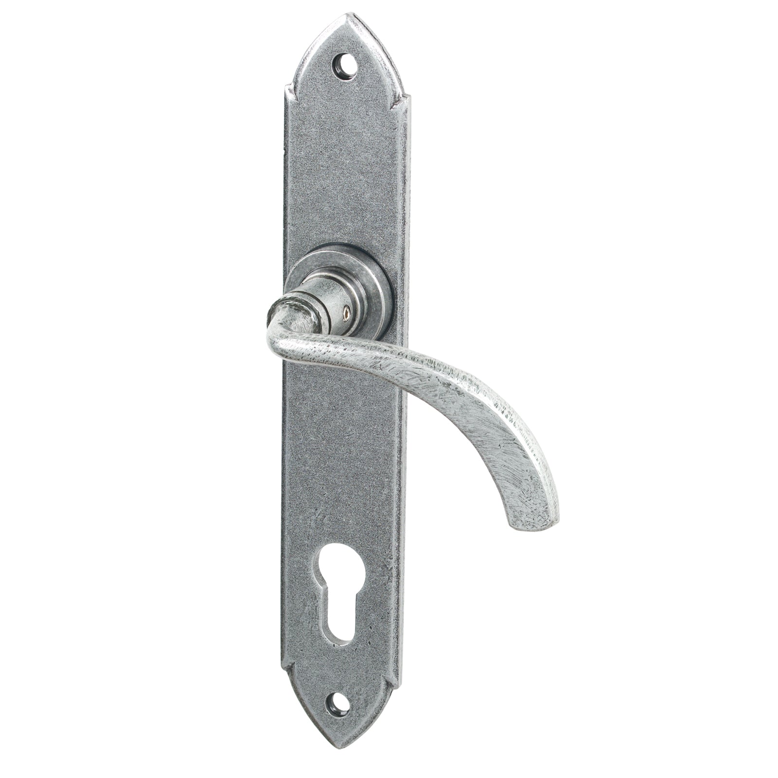 Pewter Patina Gothic Curved Multipoint Door Handle