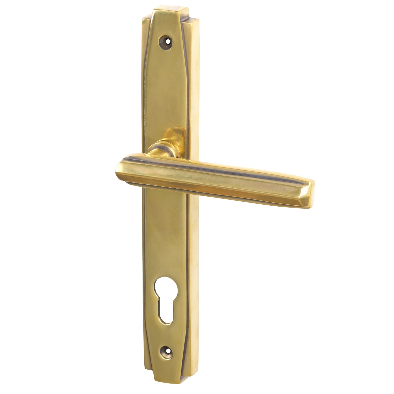 Aged Brass Art Deco Multipoint Door Handle