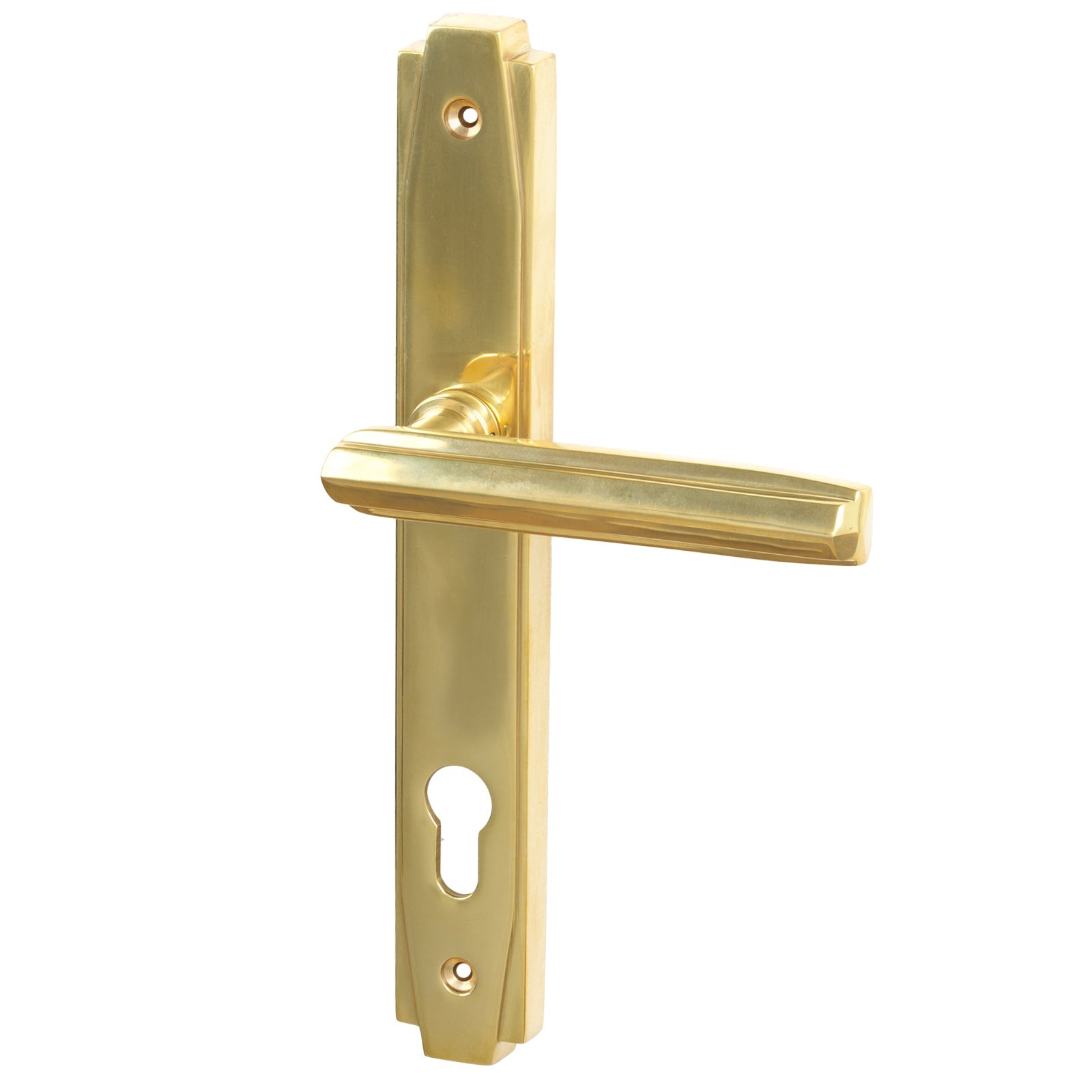 SHOW Polished Brass Art Deco Multipoint Door Handle