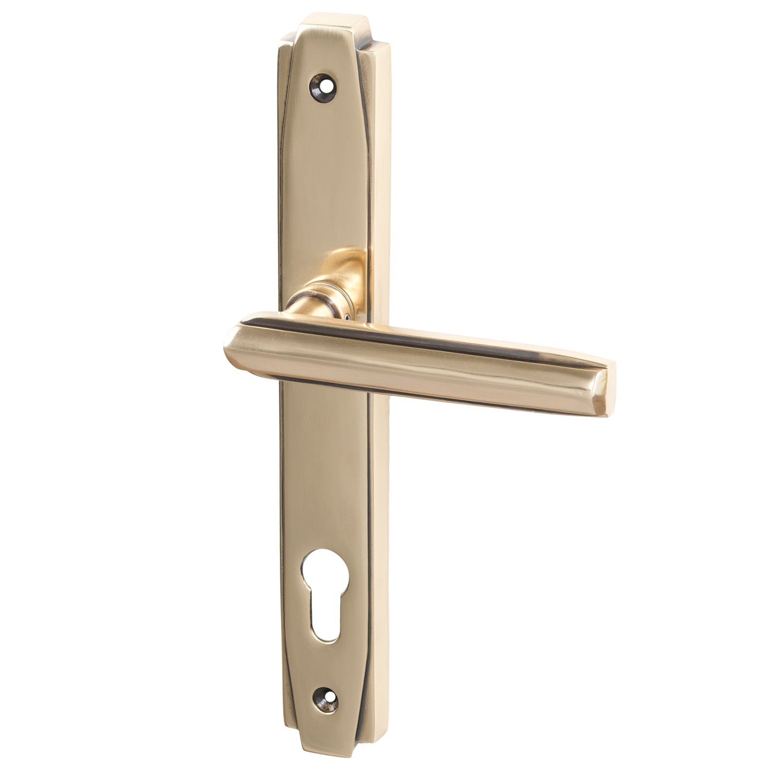 Polished Bronze Art Deco Multipoint Door Handle