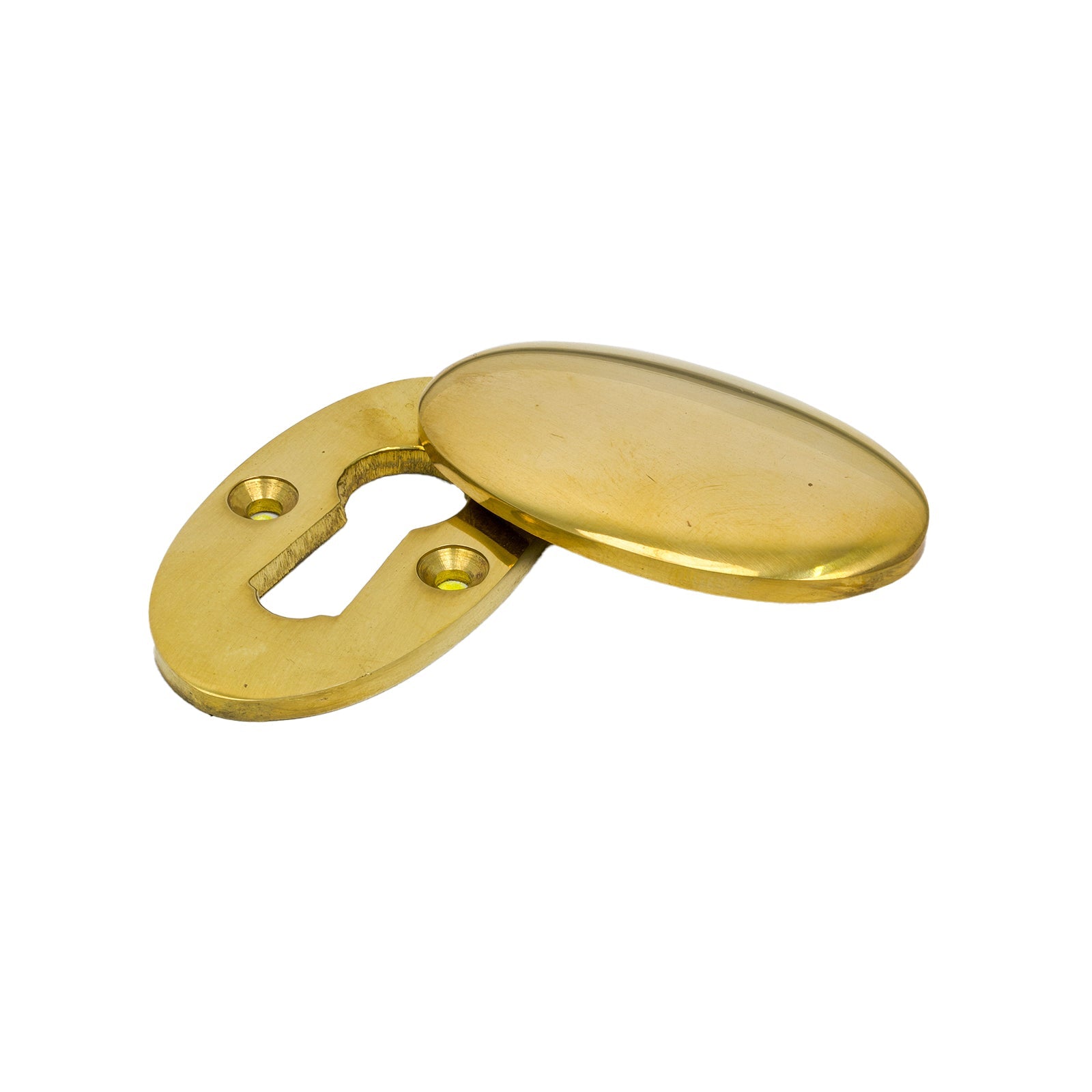 Polished Brass Oval Covered Escutcheon