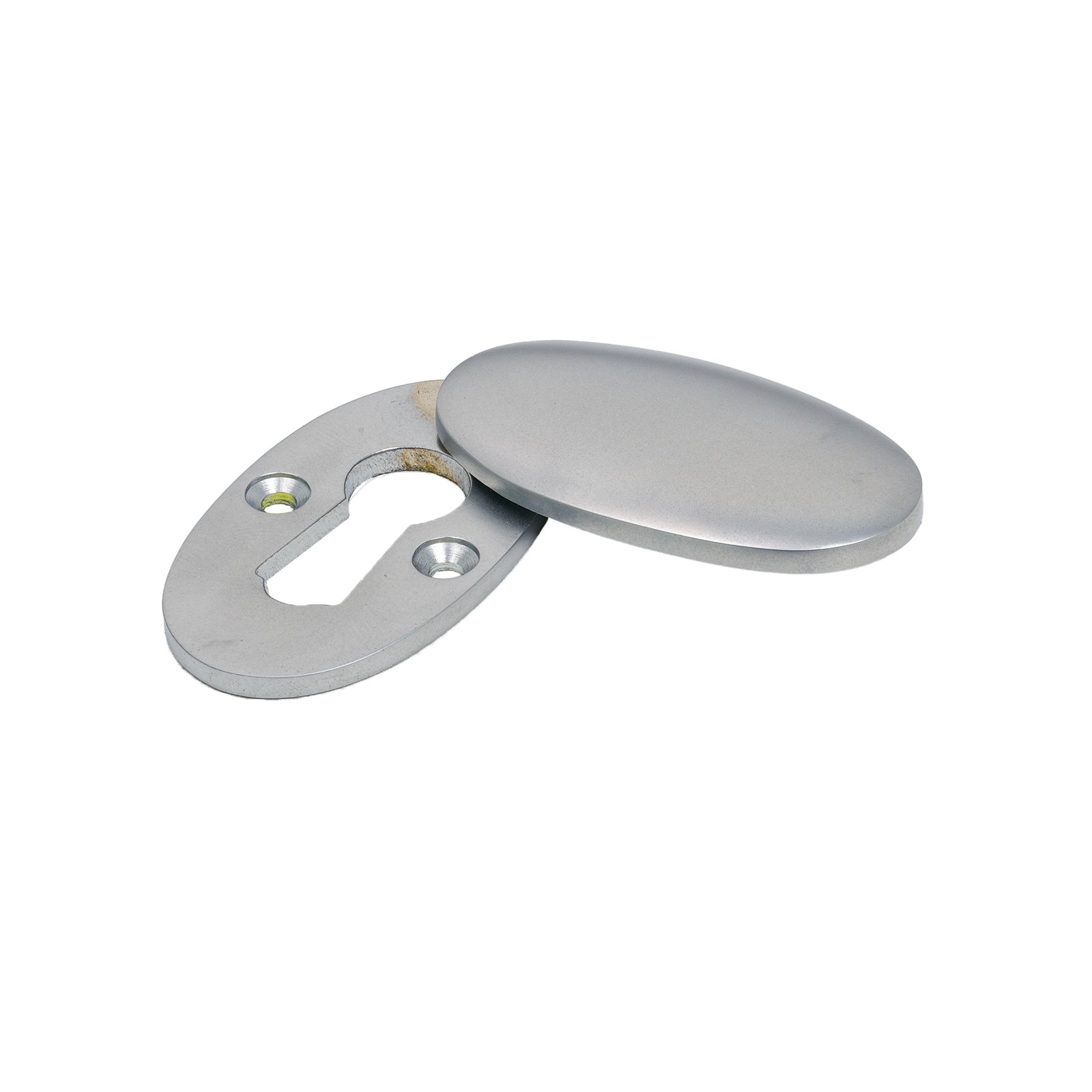 SHOW Satin Chrome Oval Covered Escutcheon