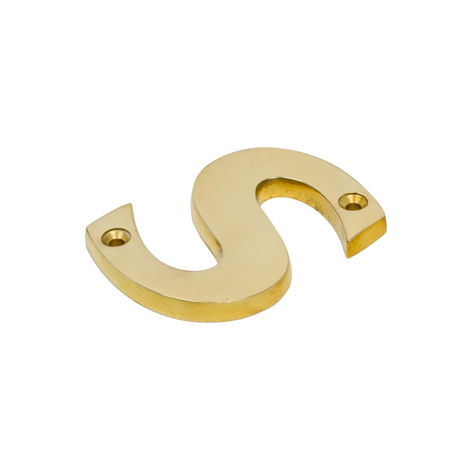 SHOW Image of Polished Brass Front Door Letter S