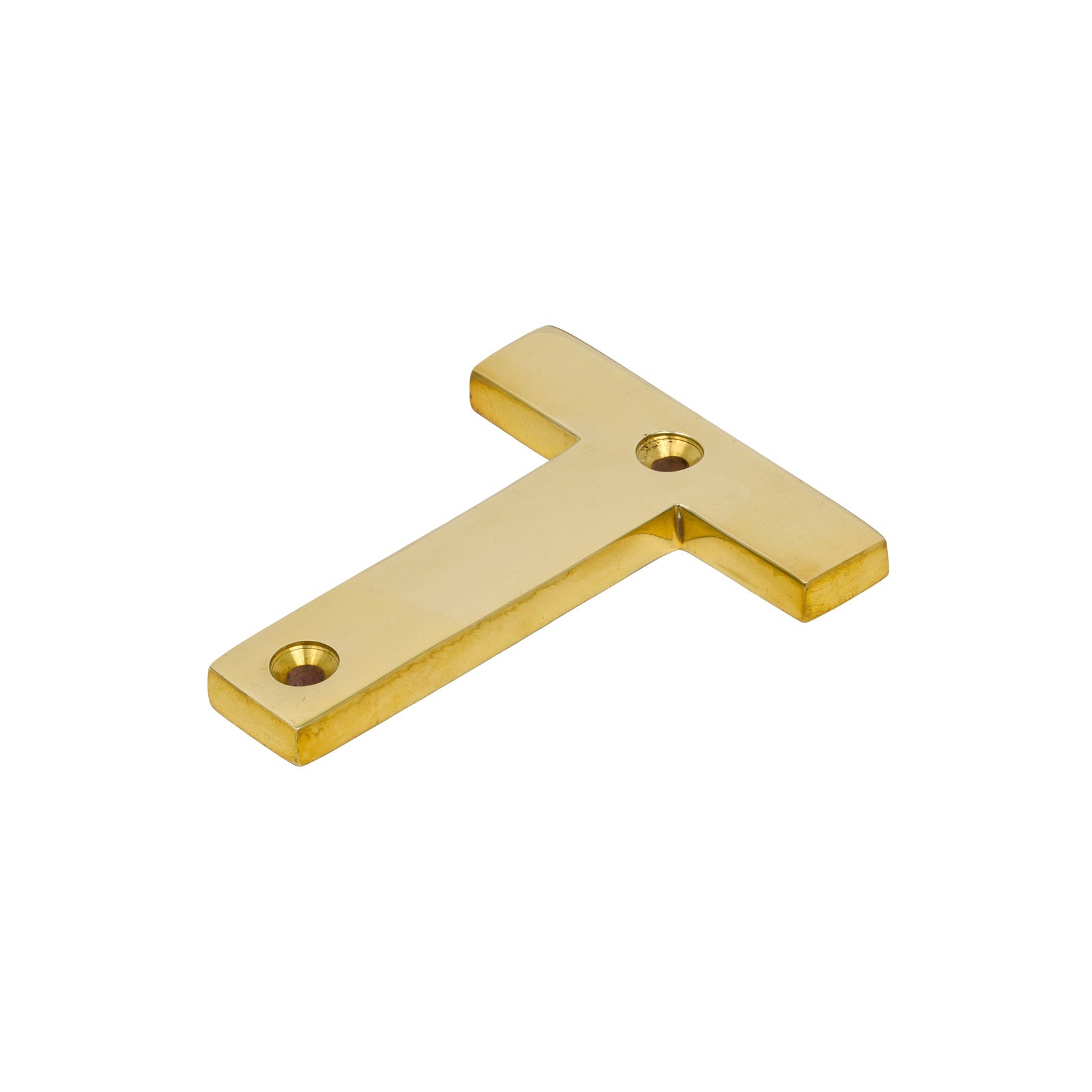 SHOW Image of Polished Brass Front Door Letter T