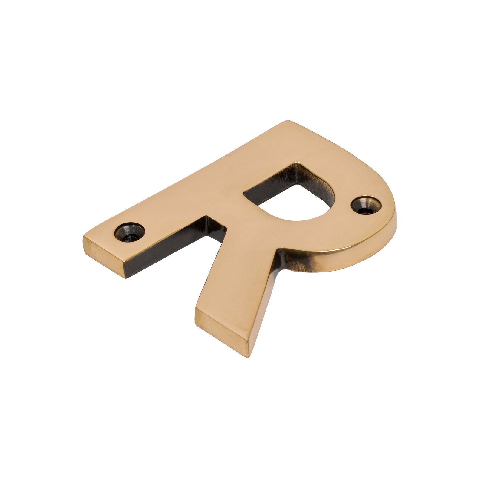 SHOW Image of Polished Bronze Front Door Letter R