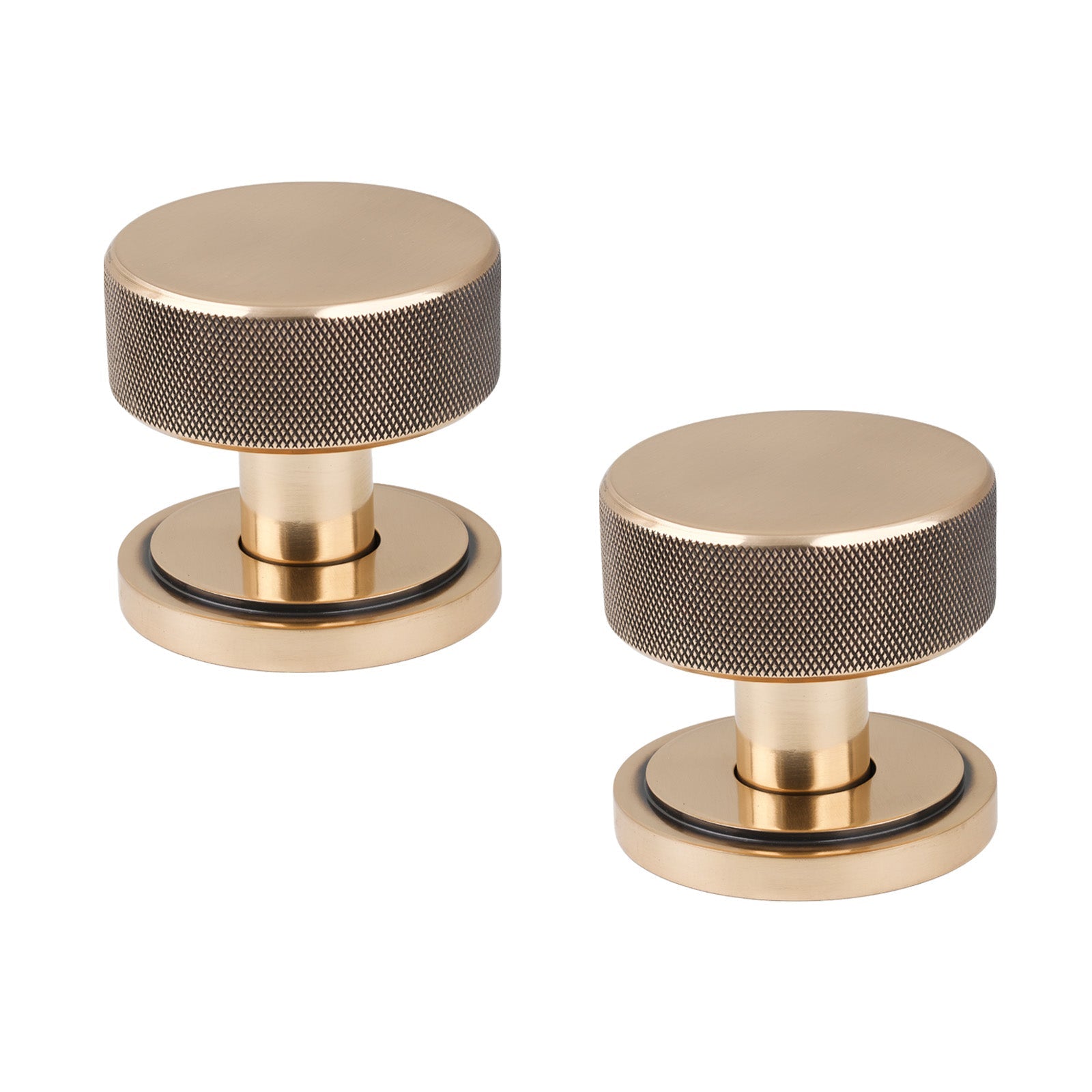 SHOW Polished Bronze Art Deco Brompton Mortice Knobs