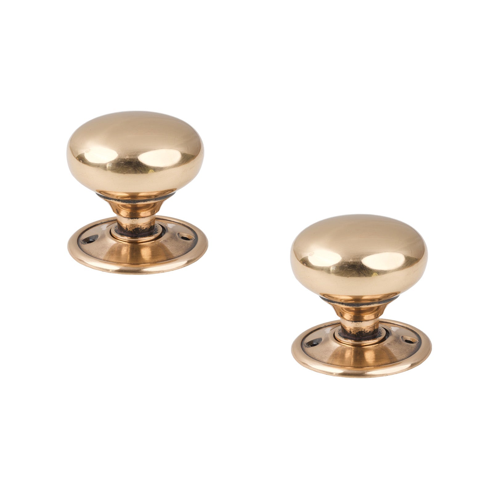 Polished Bronze Mushroom Mortice Knobs