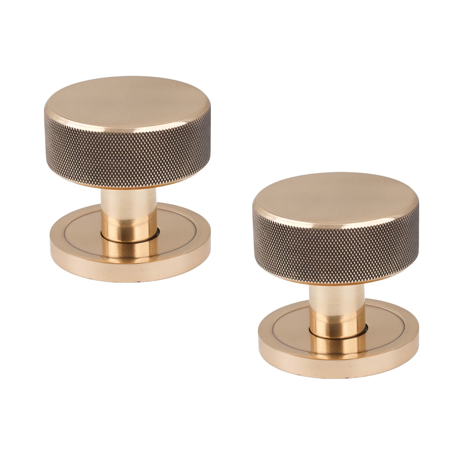 Polished Bronze Plain Brompton Mortice Knobs