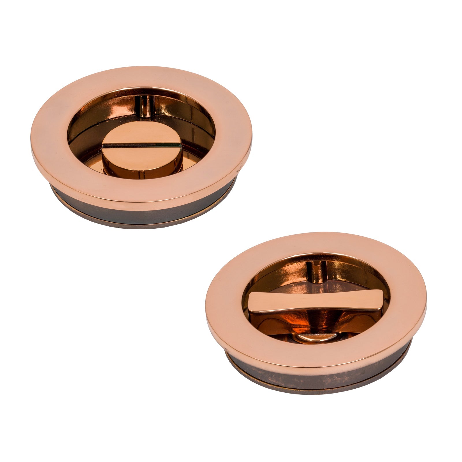 Polished Bronze Plain Round Pull - Privacy