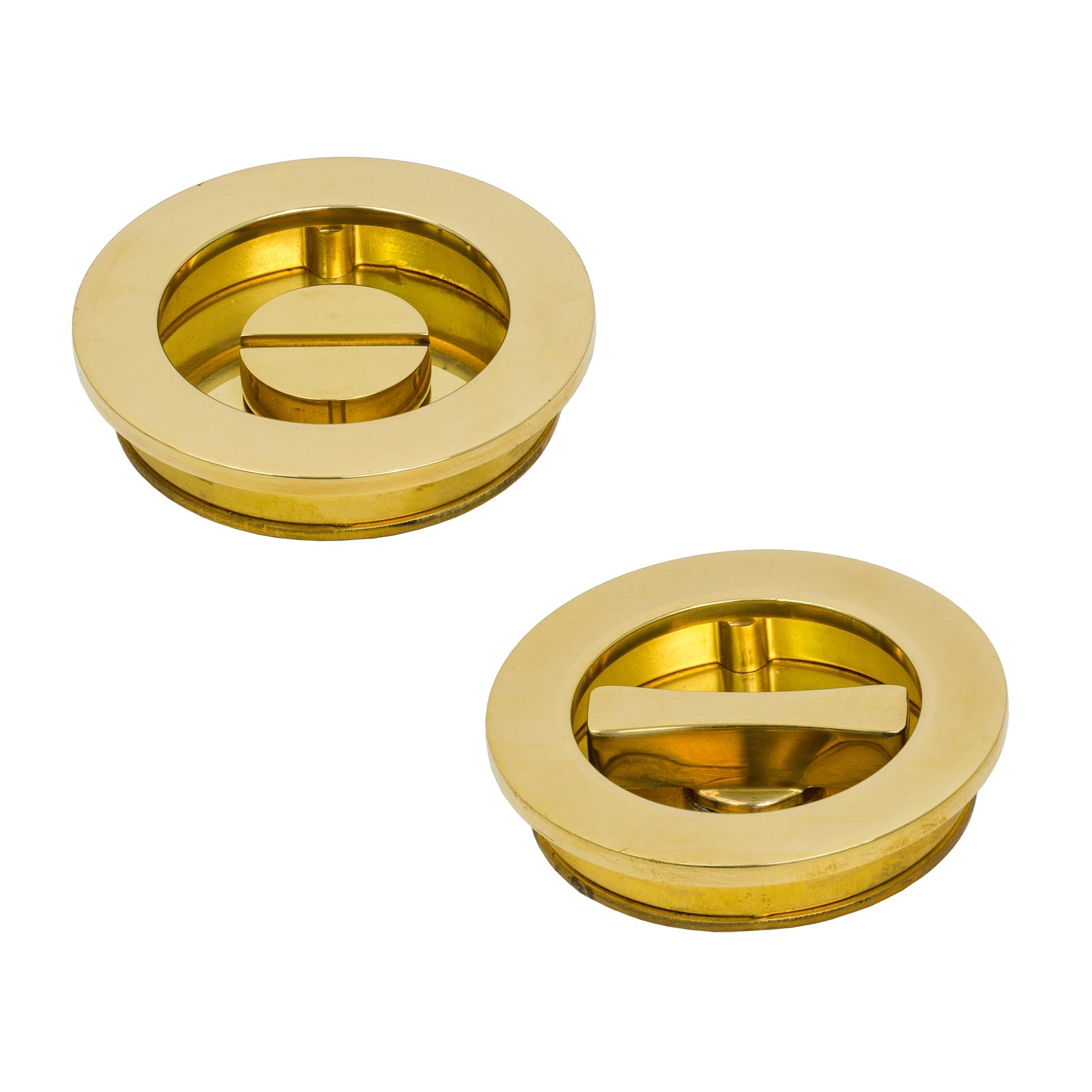 Polished Brass Plain Round Pull - Privacy