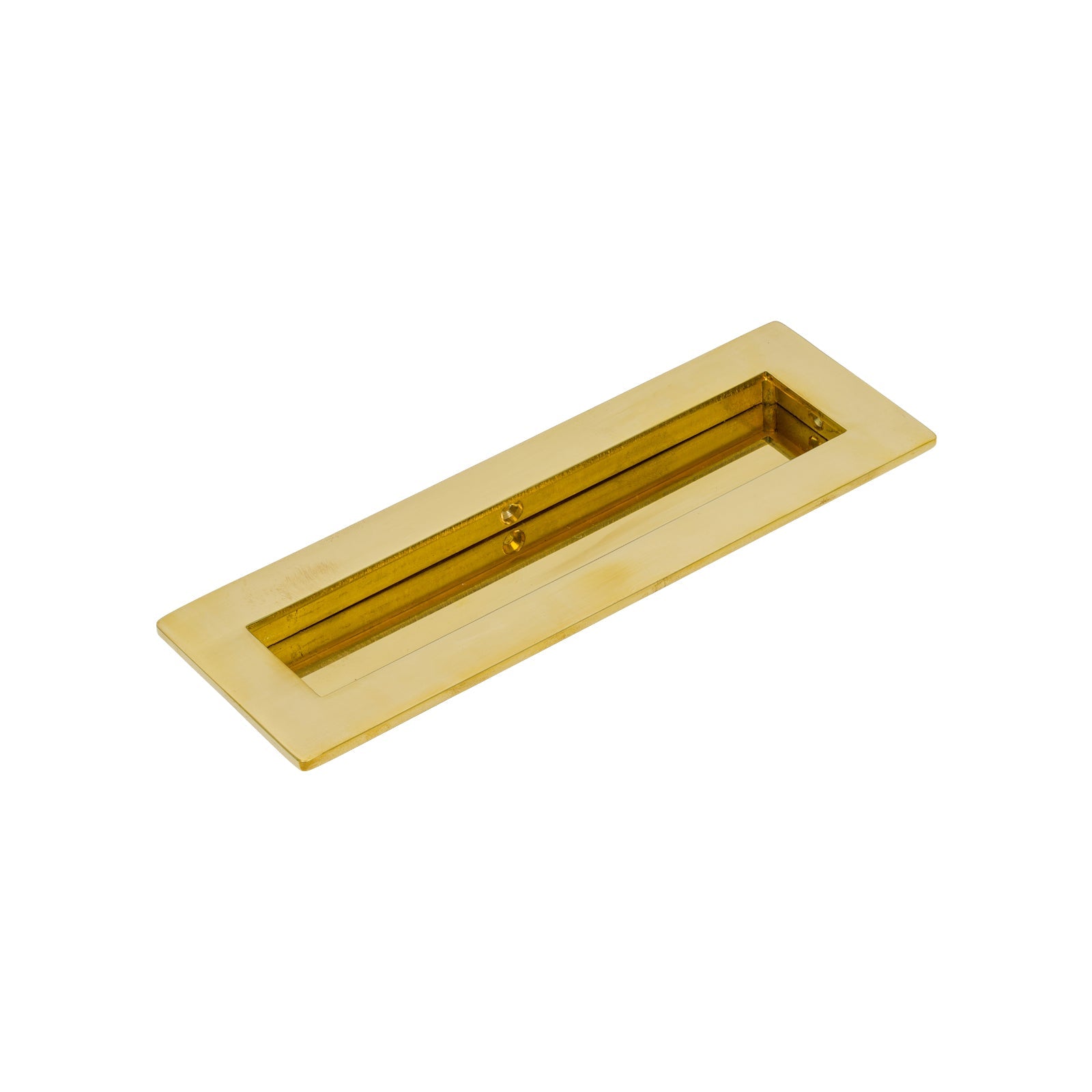 175mm Polished Brass Plain Rectangular Flush Pull 