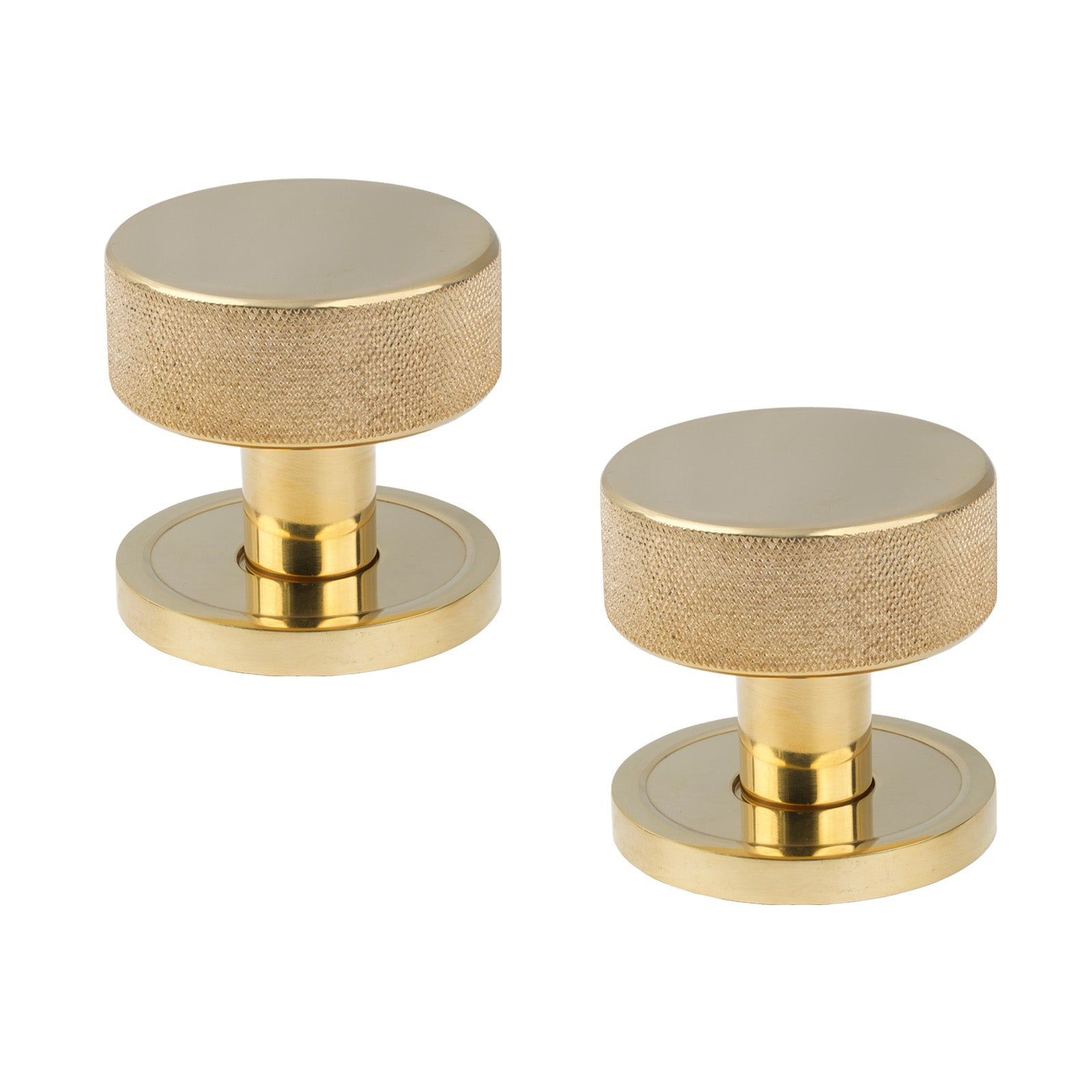 Polished Brass Plain Brompton Mortice Knobs