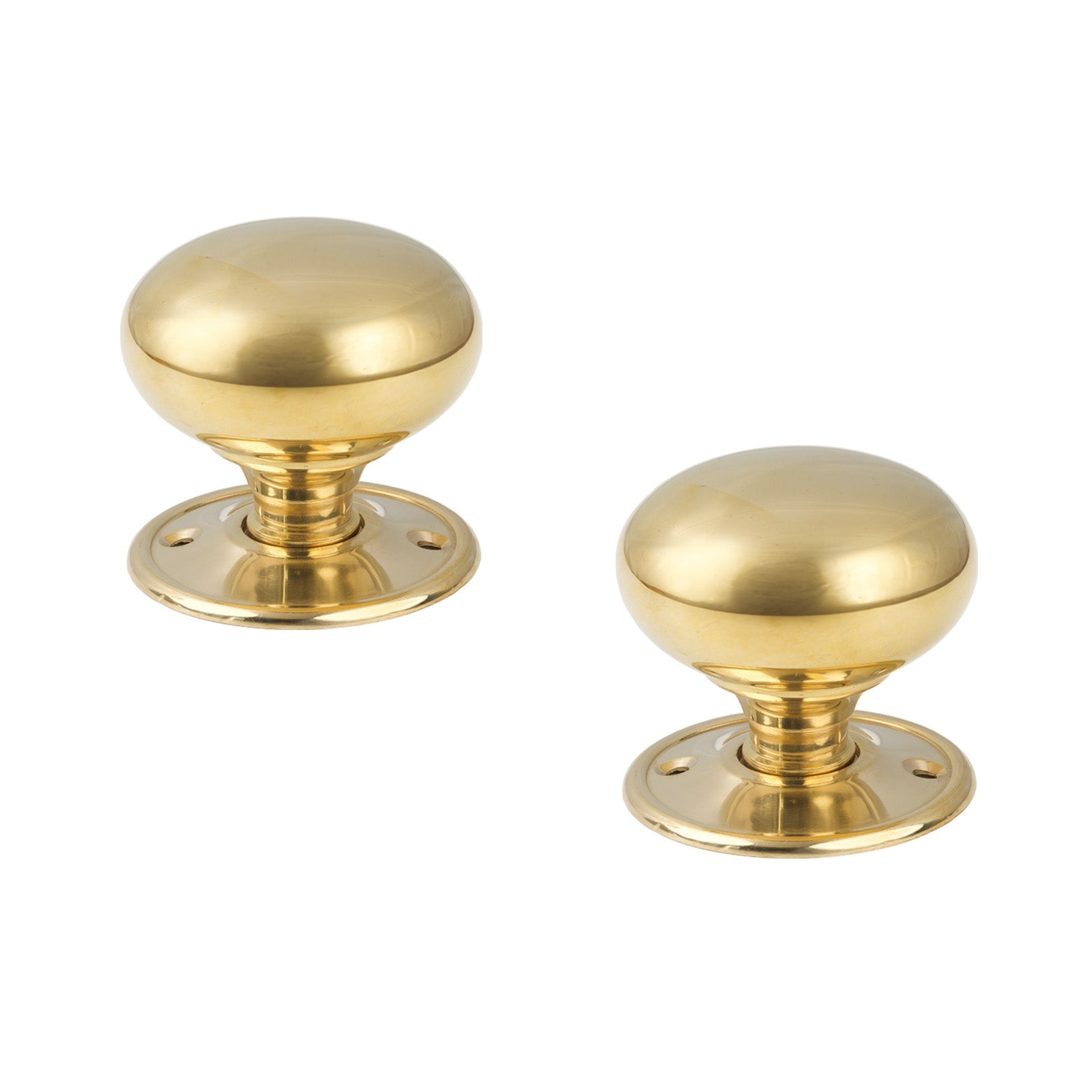 SHOW Polished Brass Large Mushroom Mortice Knobs