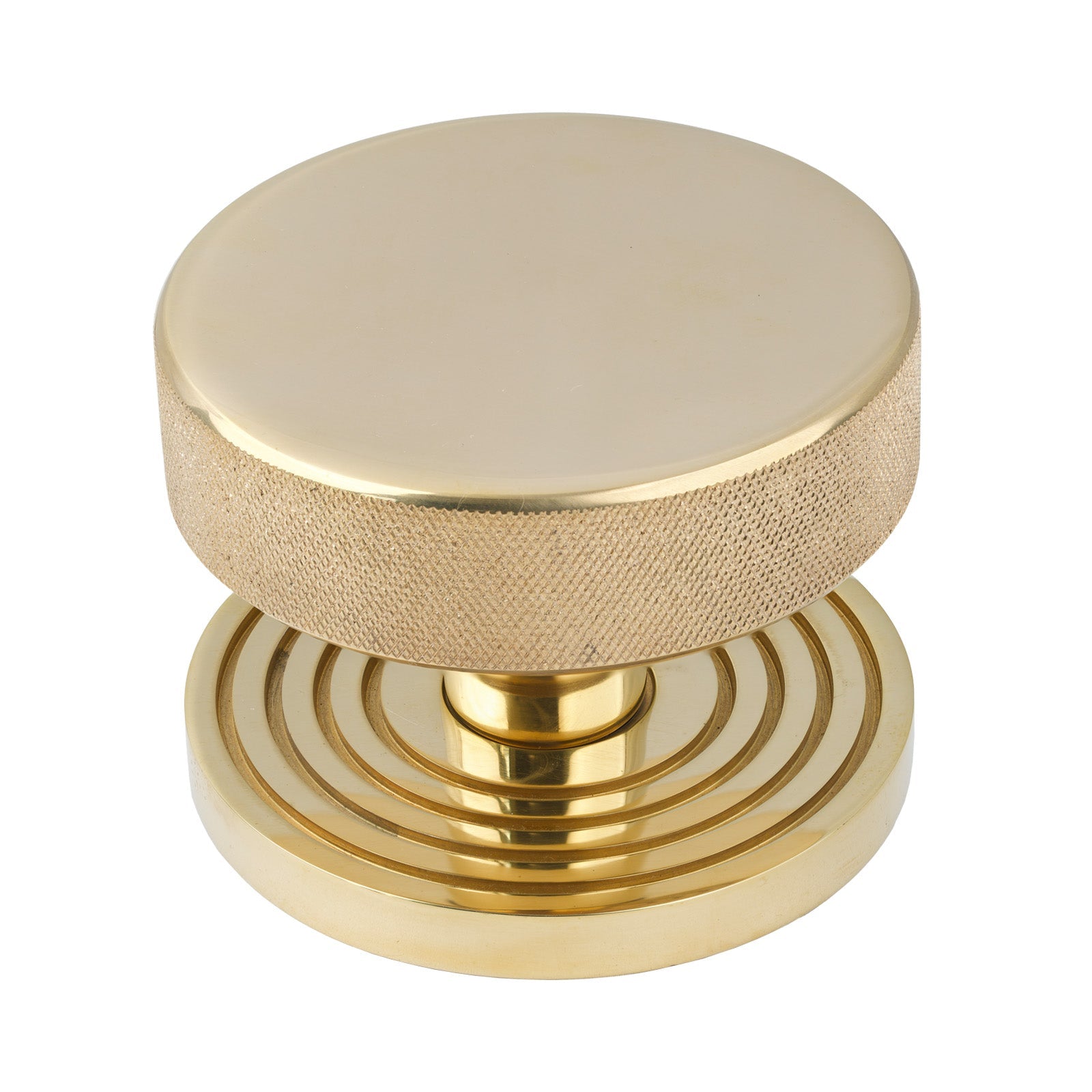 Polished Brass Beehive Brompton Centre Door Knob