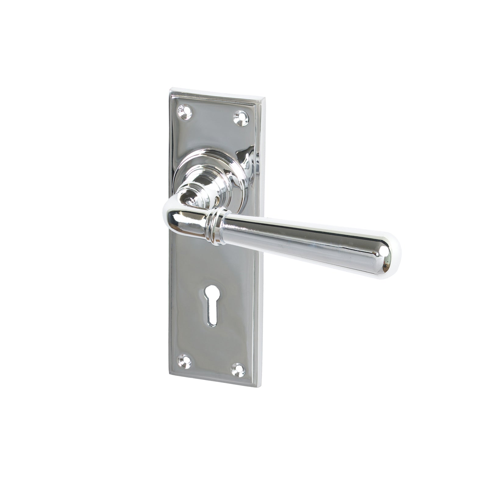 Polished Chrome Lock Newbury Lever Handles