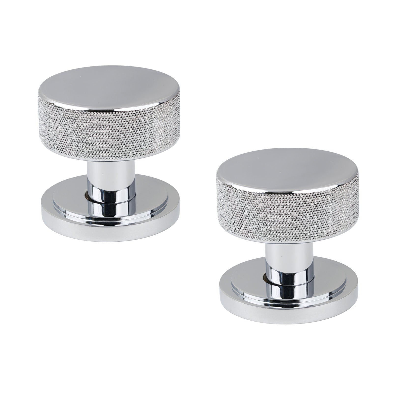 Polished Chrome Art Deco Brompton Mortice Knobs