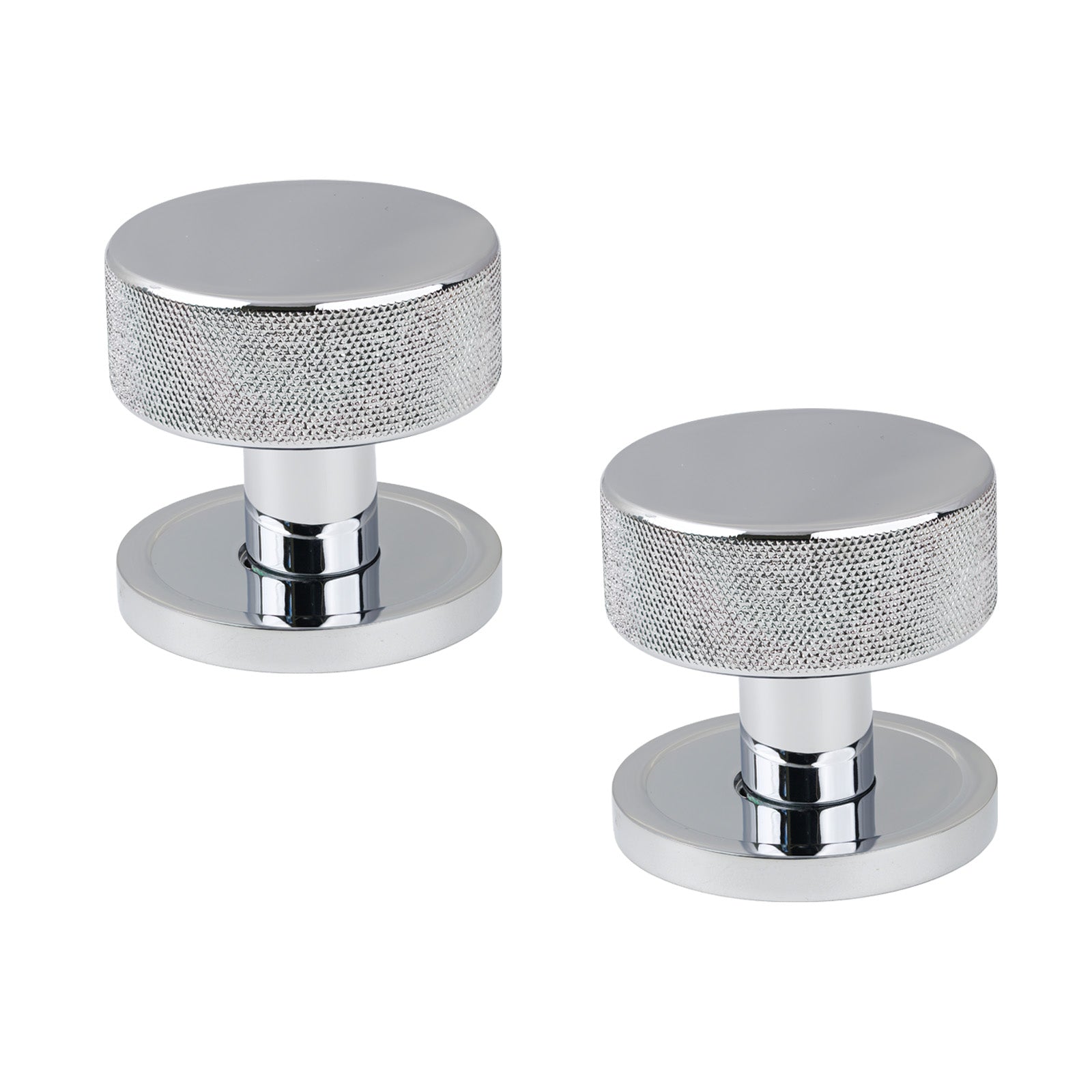 Polished Chrome Plain Brompton Mortice Knobs