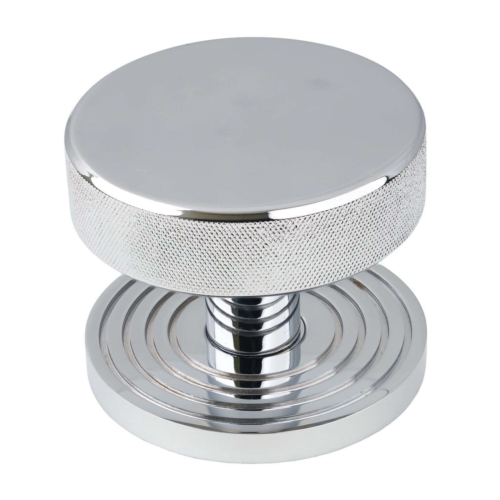 Polished Chrome Beehive Brompton Centre Door Knob