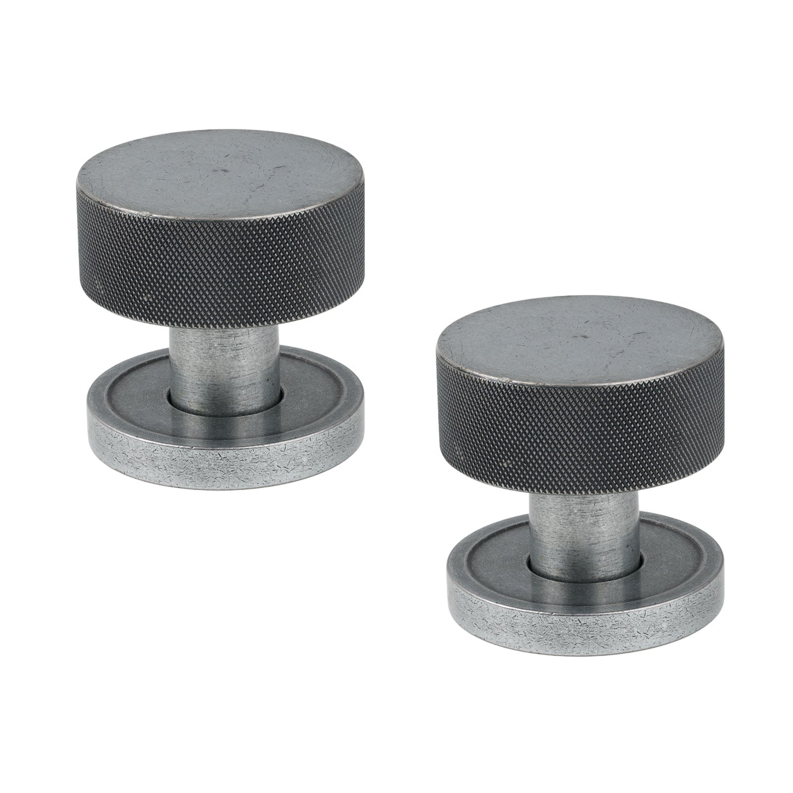 Pewter Plain Brompton Mortice Knobs