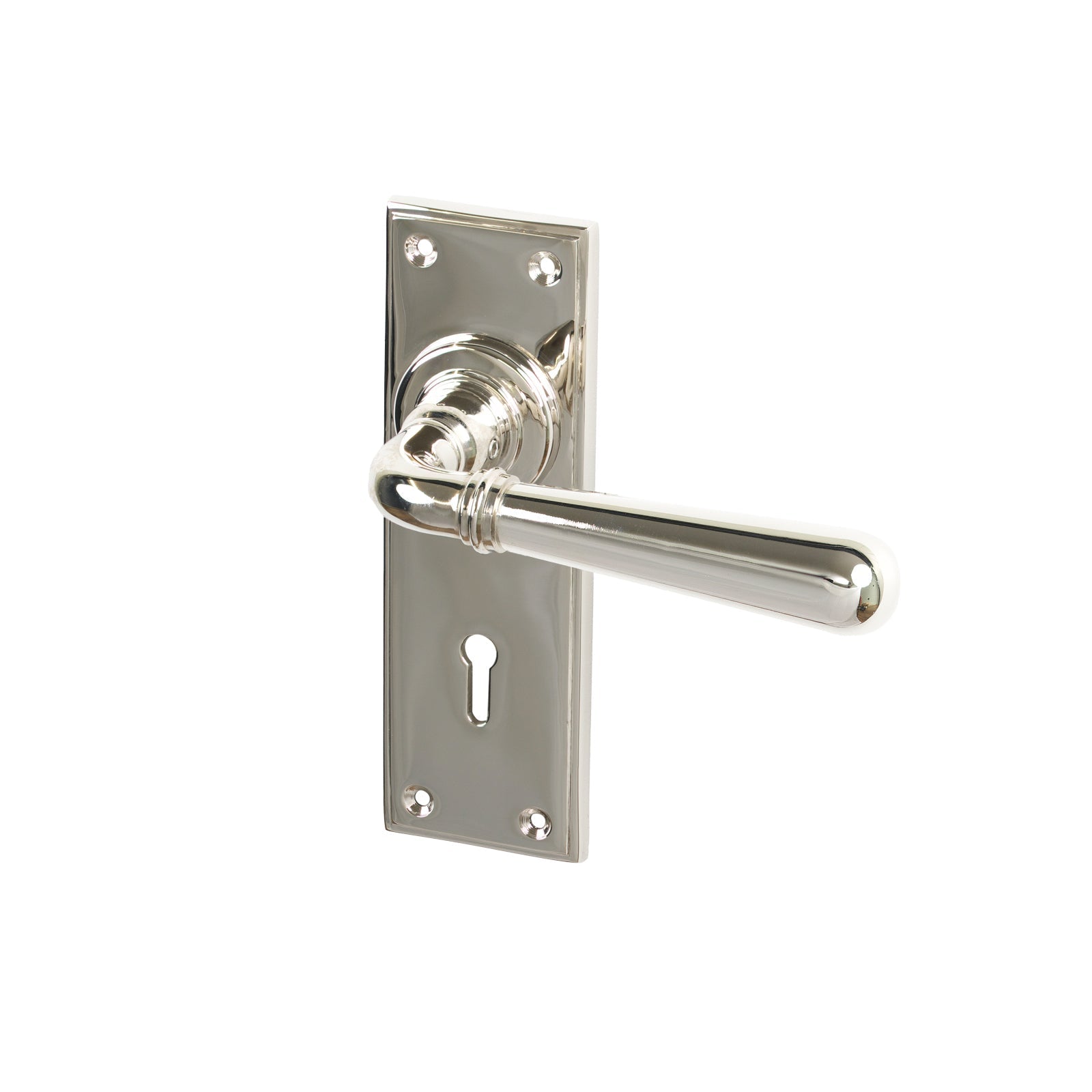 Polished Nickel Lock Newbury Lever Handles