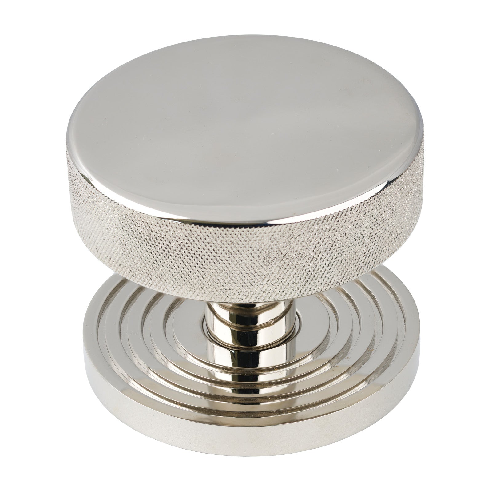 Polished Nickel Beehive Brompton Centre Door Knob