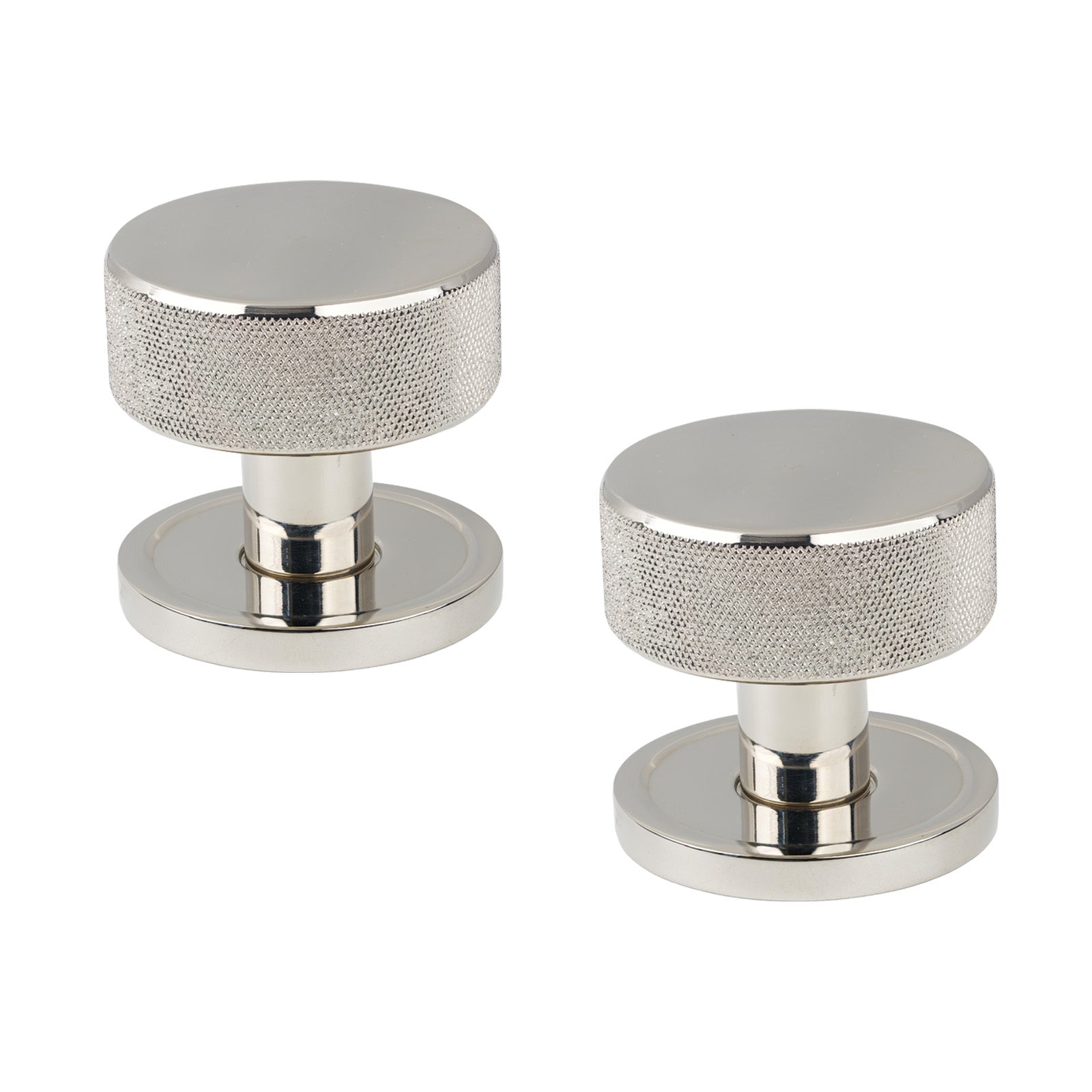 SHOW Polished Nickel Plain Brompton Mortice Knobs