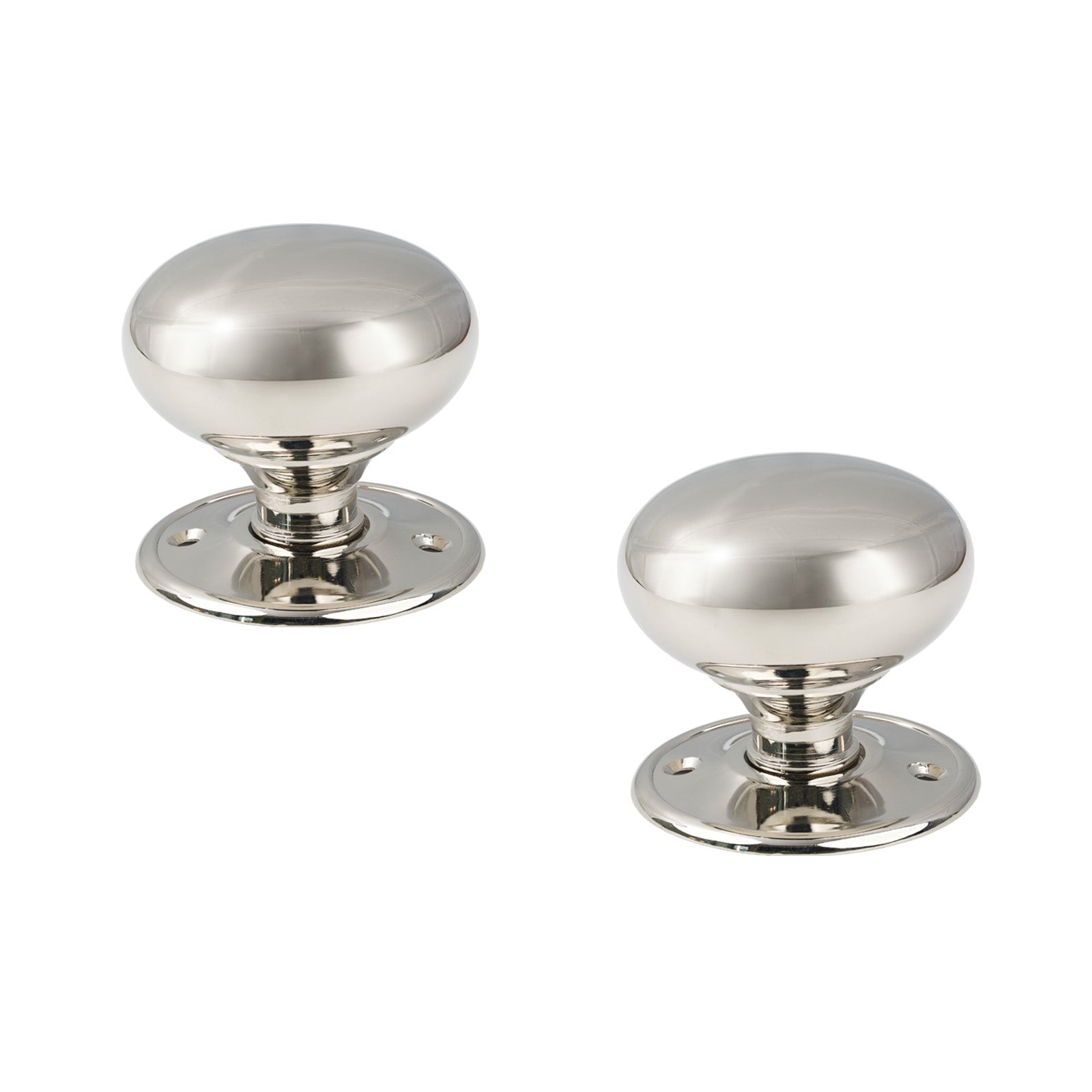 Polished Nickel Large Mushroom Mortice Knobs