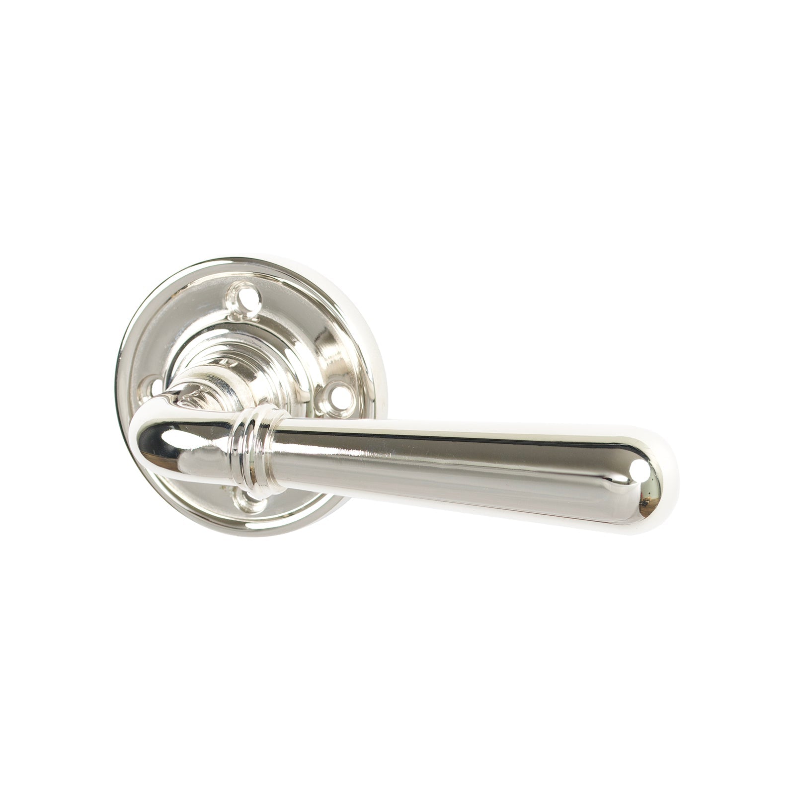 Polished Nickel Newbury Lever on Rose Handles