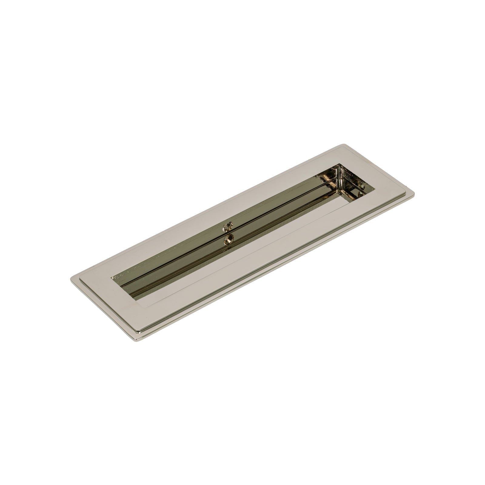 175mm Polished Nickel Art Deco Rectangular Flush Pull 