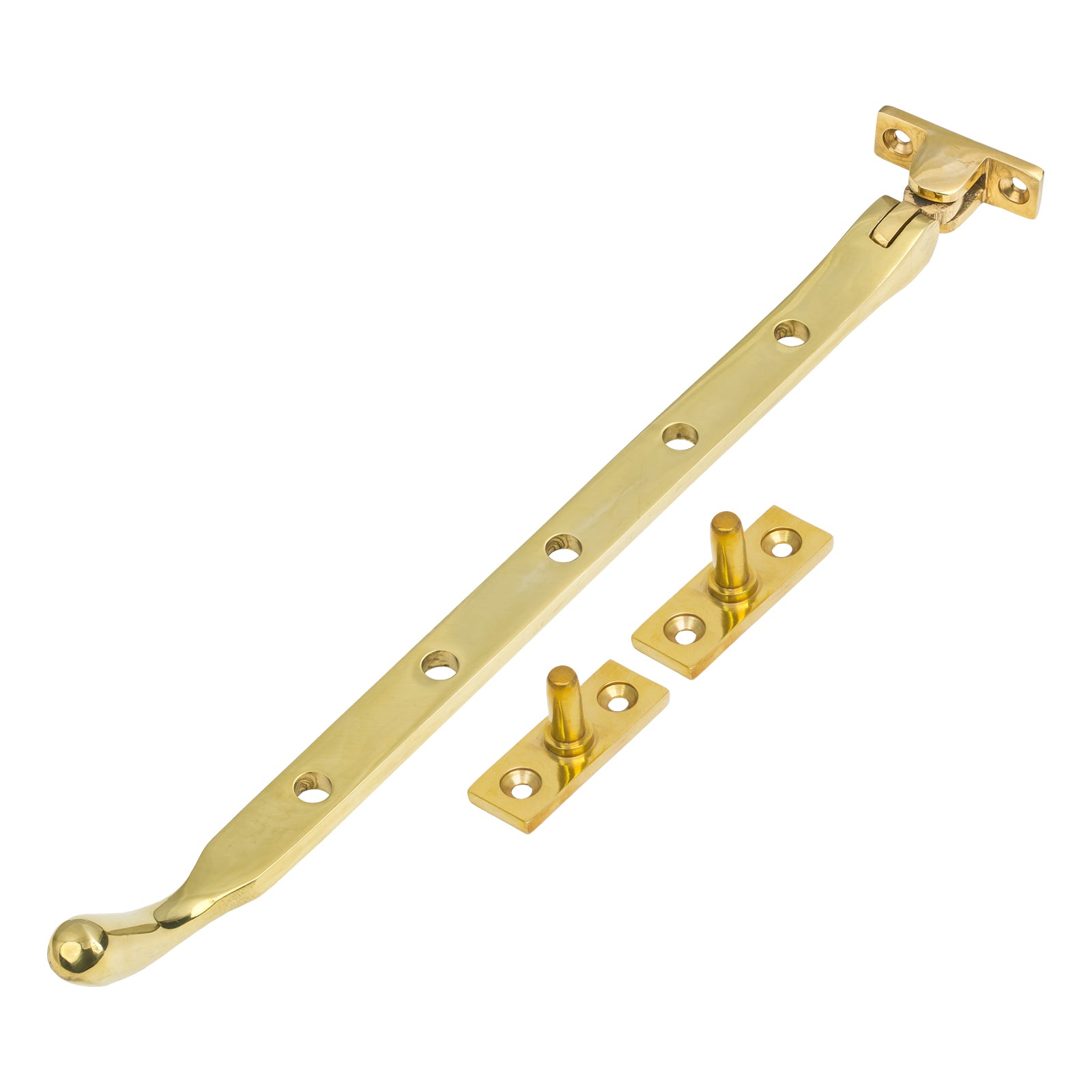 12 Inch Polished Brass Peardrop Window Stay