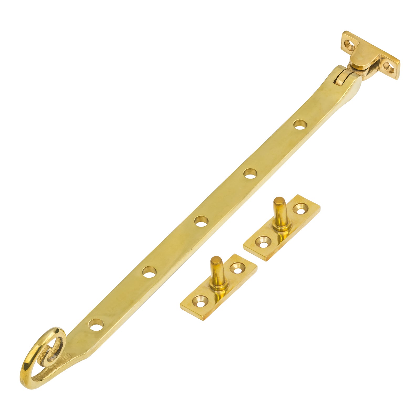 12 Inch Polished Brass Monkeytail Window Stay