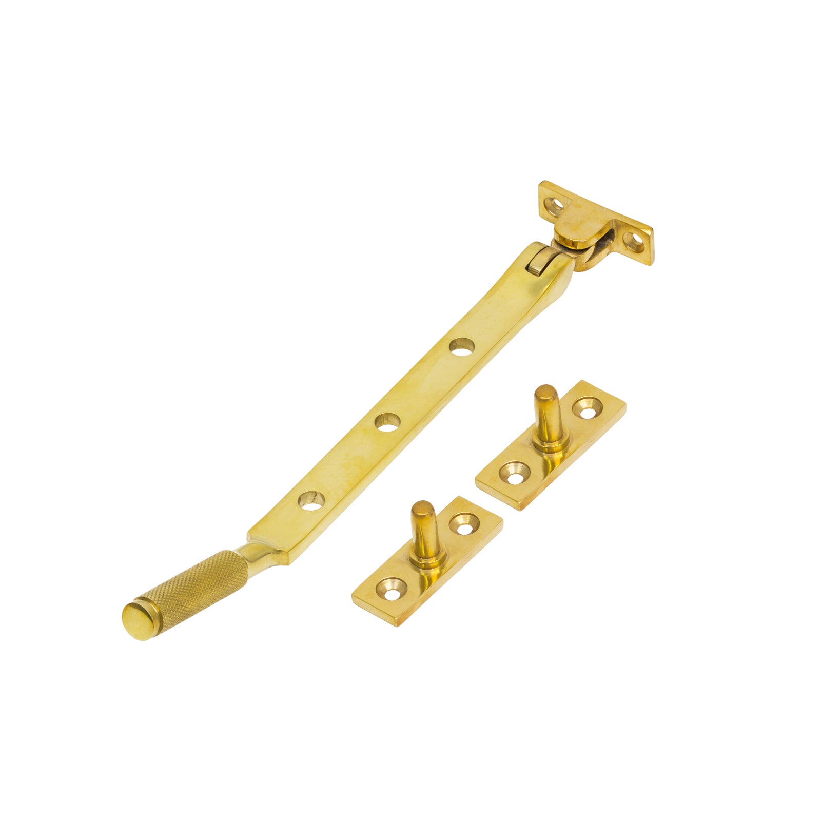 8 Inch Polished Brass Brompton Window Stay