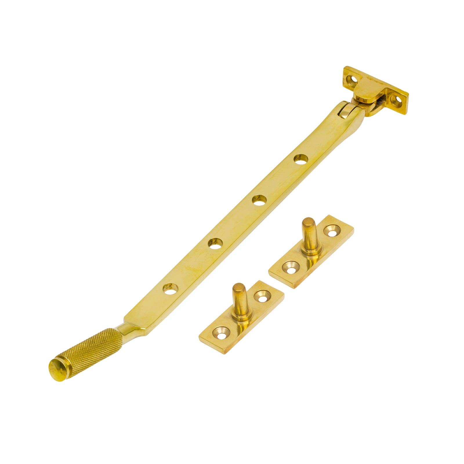 10 Inch Polished Brass Brompton Window Stay