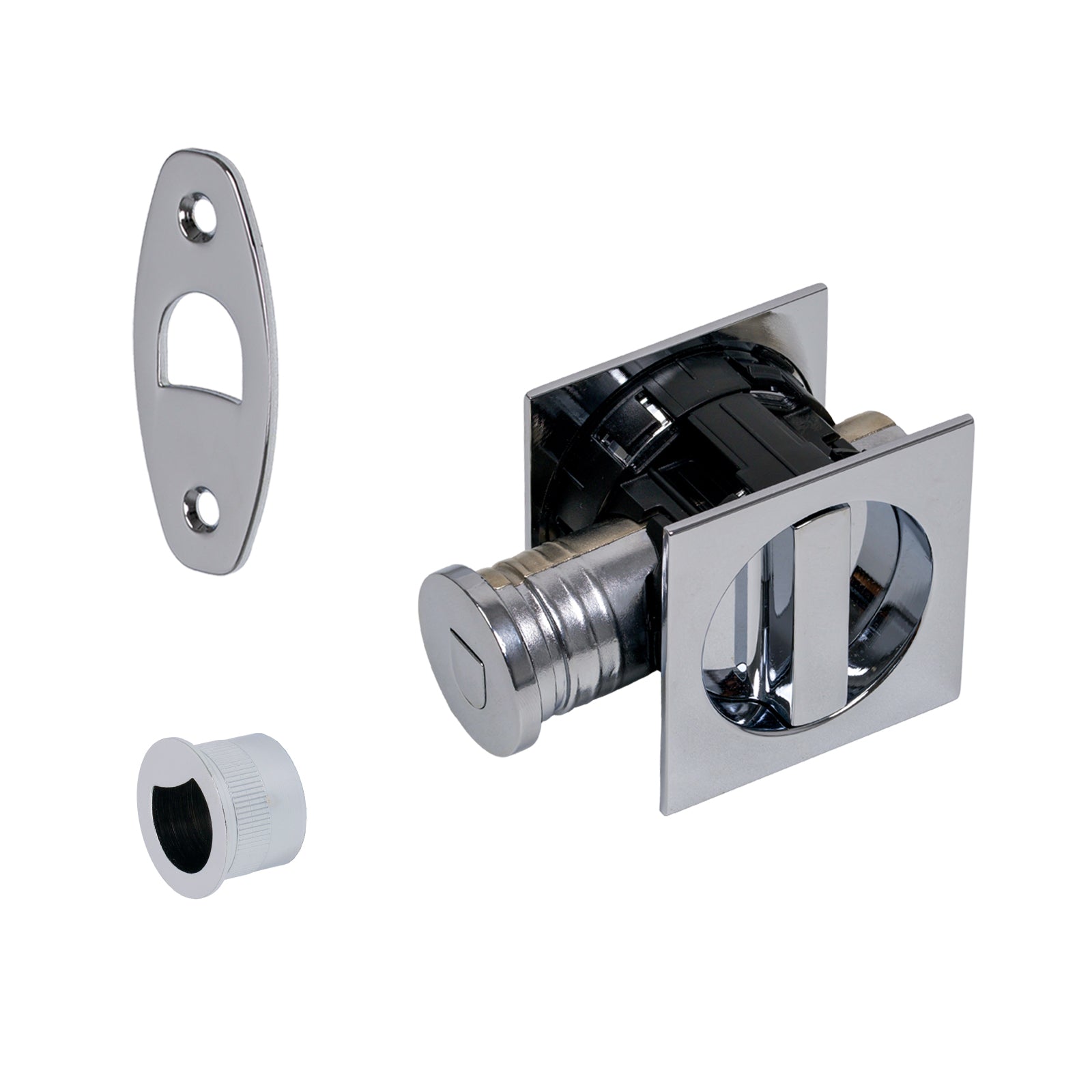 SHOW Polished Chrome Square Tubular Privacy Lock