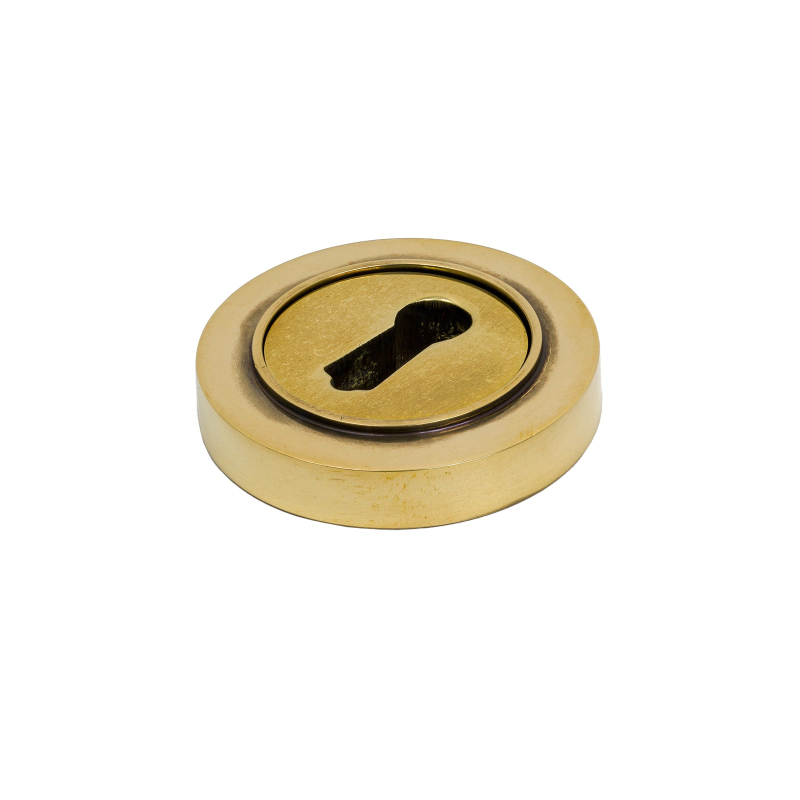 Aged Brass BSU Plain Round Escutcheon