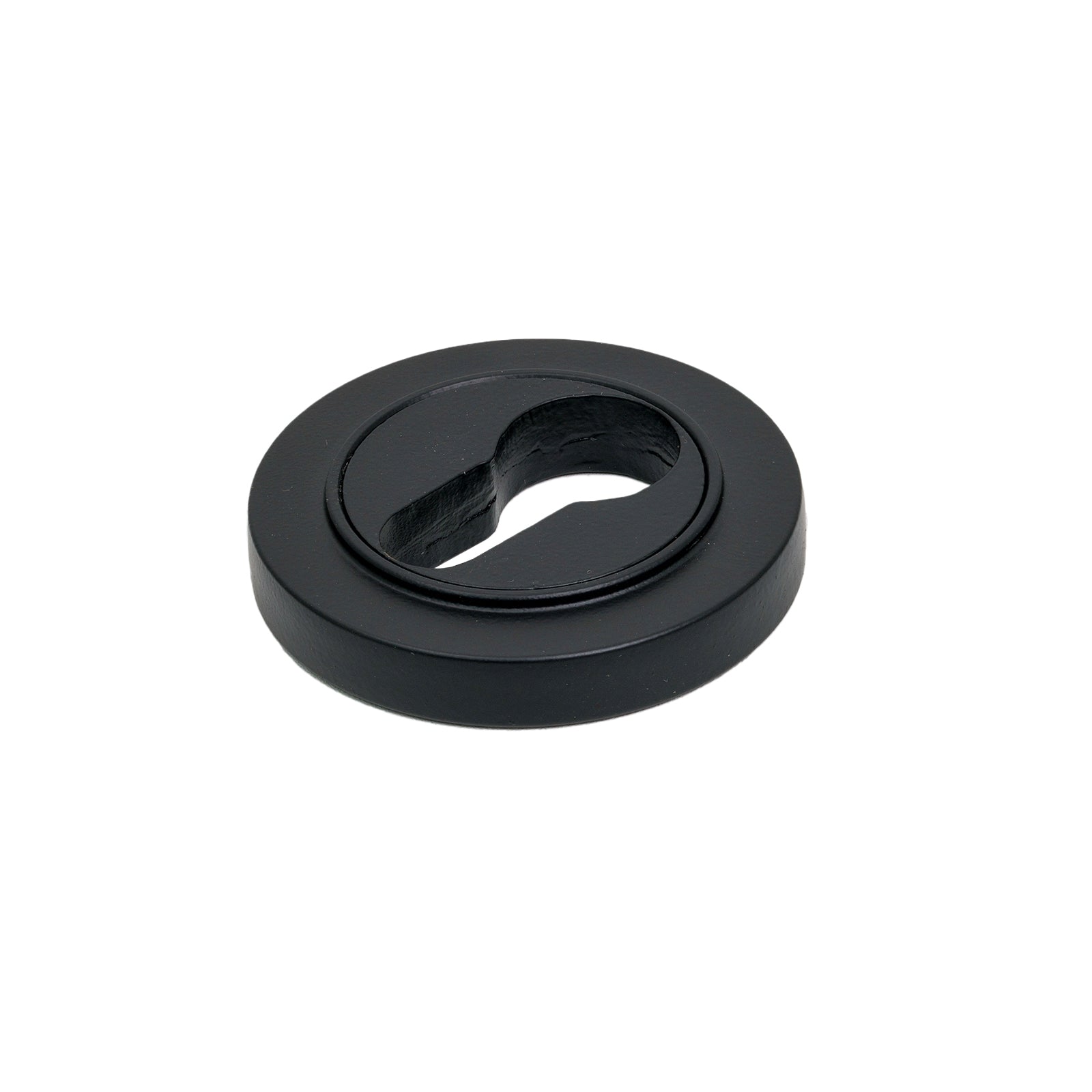 Matt Black Euro Plain Round Escutcheon