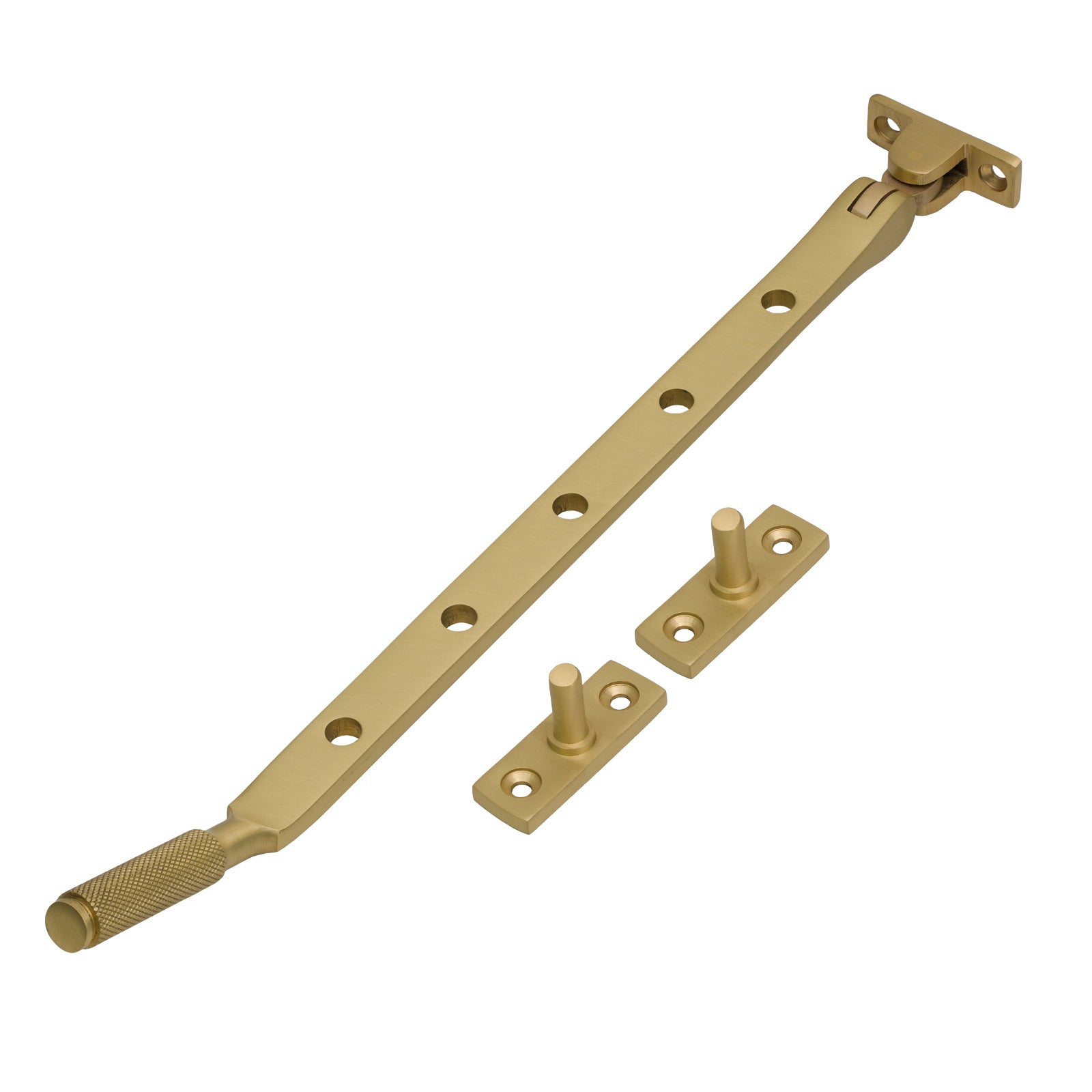 SHOW 12 Inch Satin Brass Brompton Window Stay