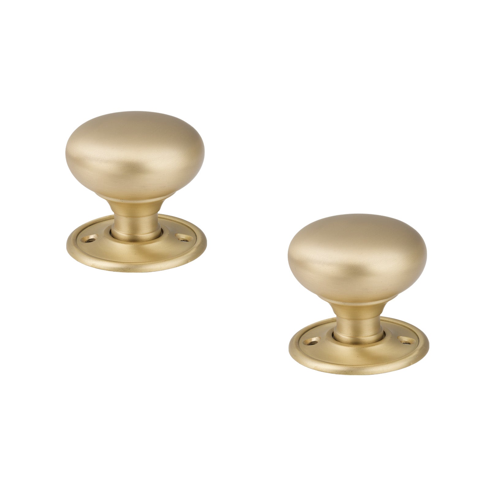 SHOW Satin Brass Mushroom Mortice Knobs