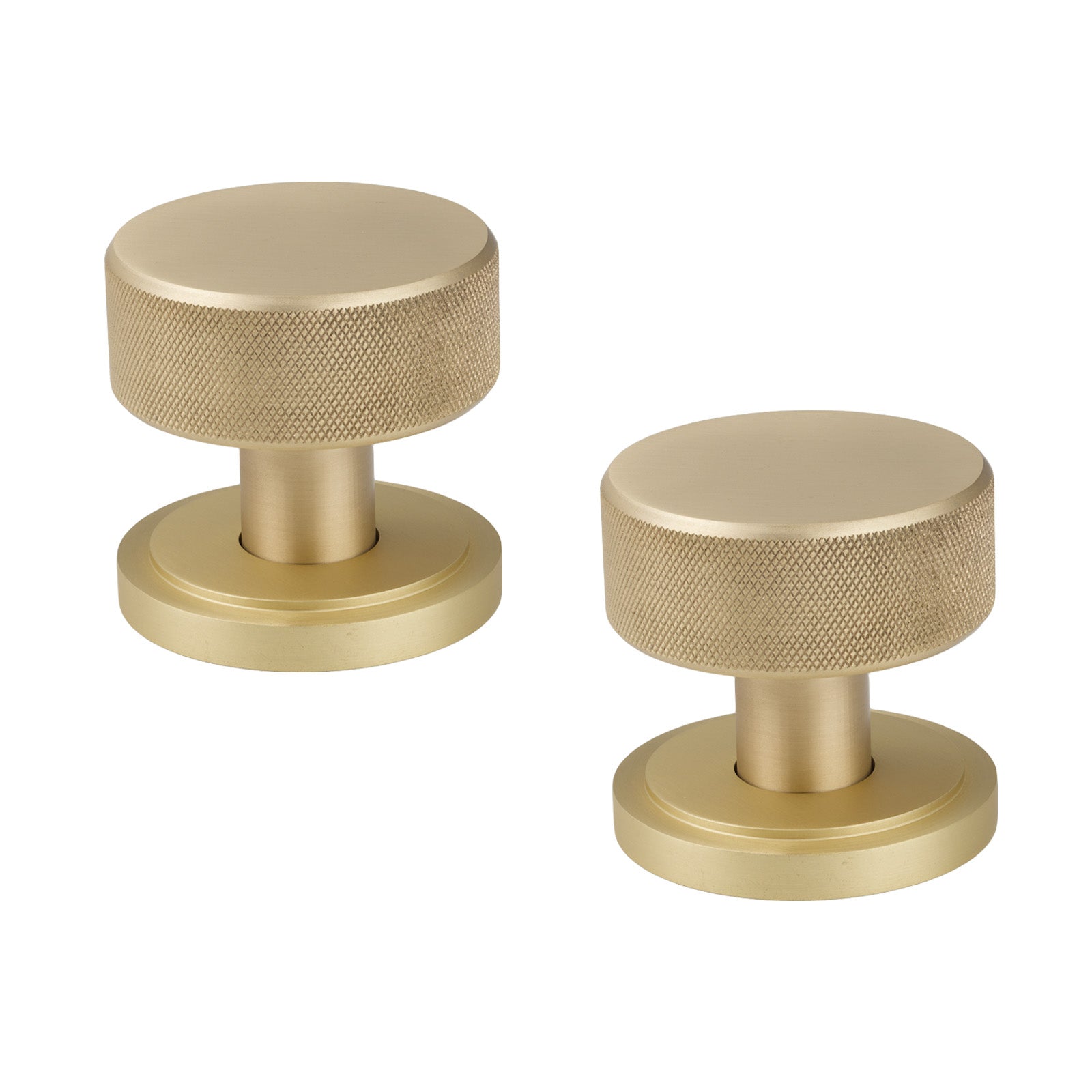 SHOW Satin Brass Art Deco Brompton Mortice Knobs