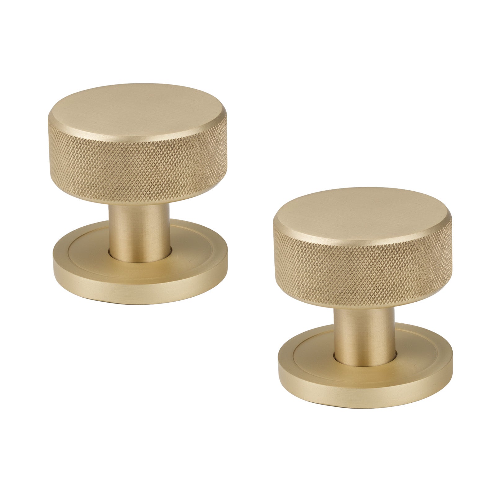 SHOW Satin Brass Plain Brompton Mortice Knobs