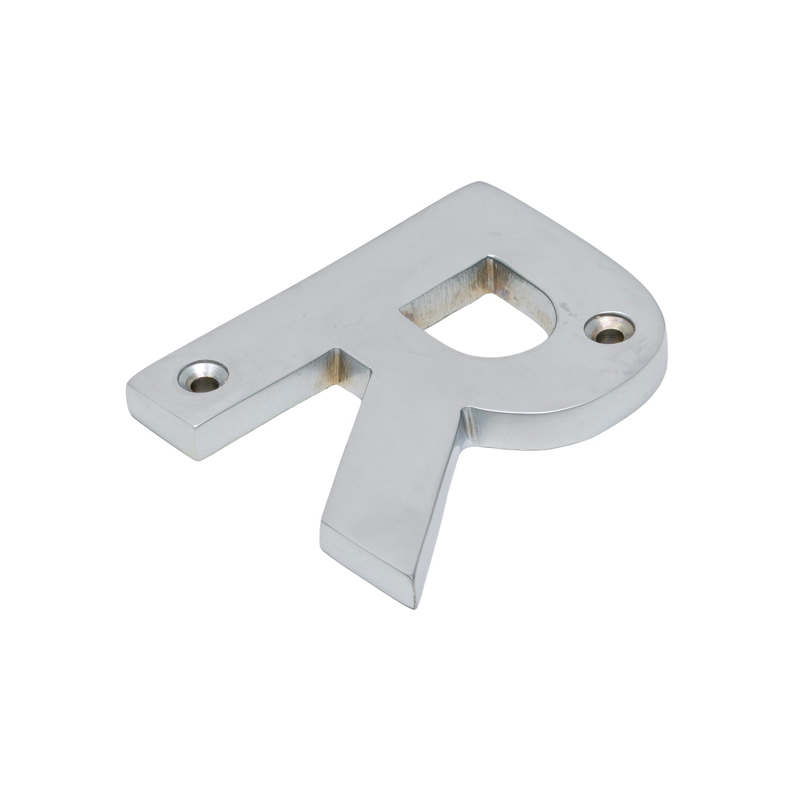 SHOW SHOW Image of Satin Chrome Front Door Letter R