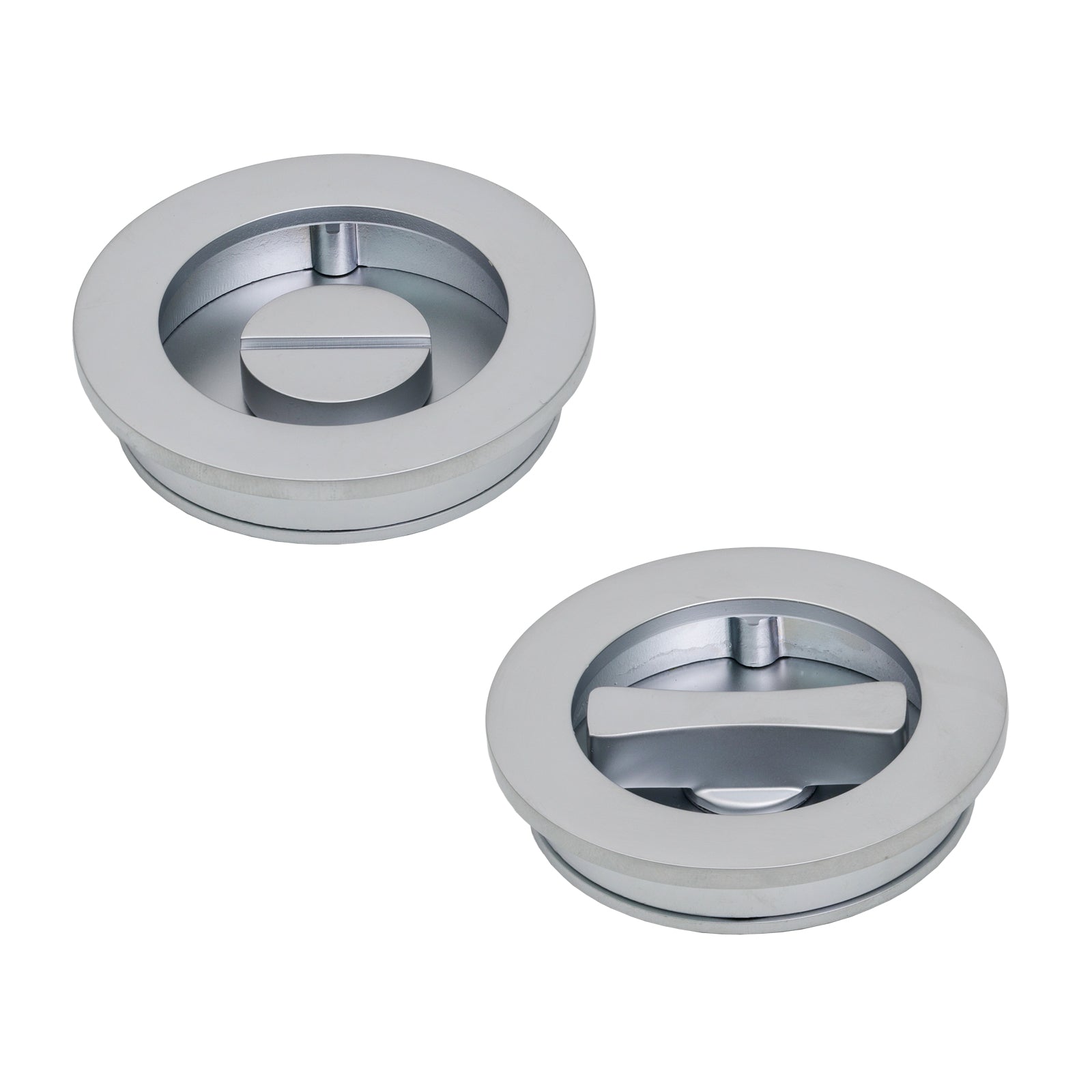 Satin Chrome Plain Round Pull - Privacy